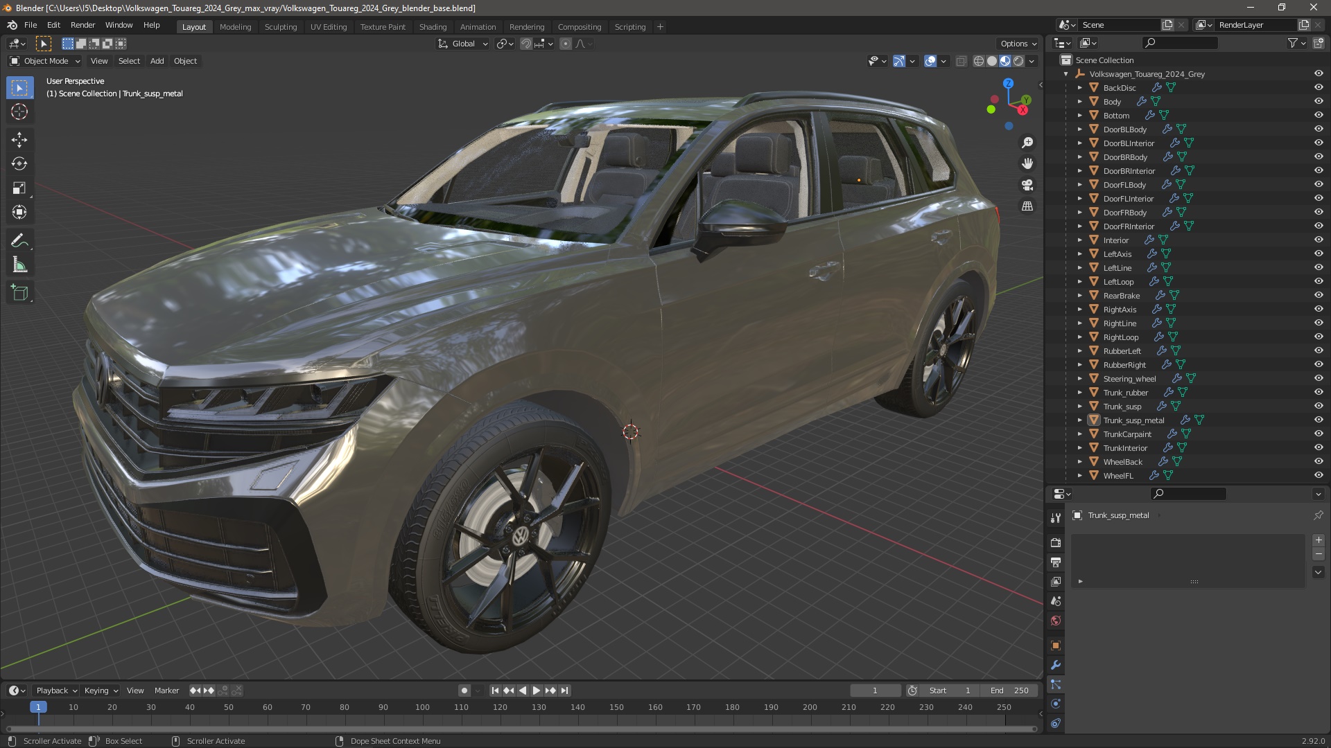 3D Volkswagen Touareg 2024 Grey model