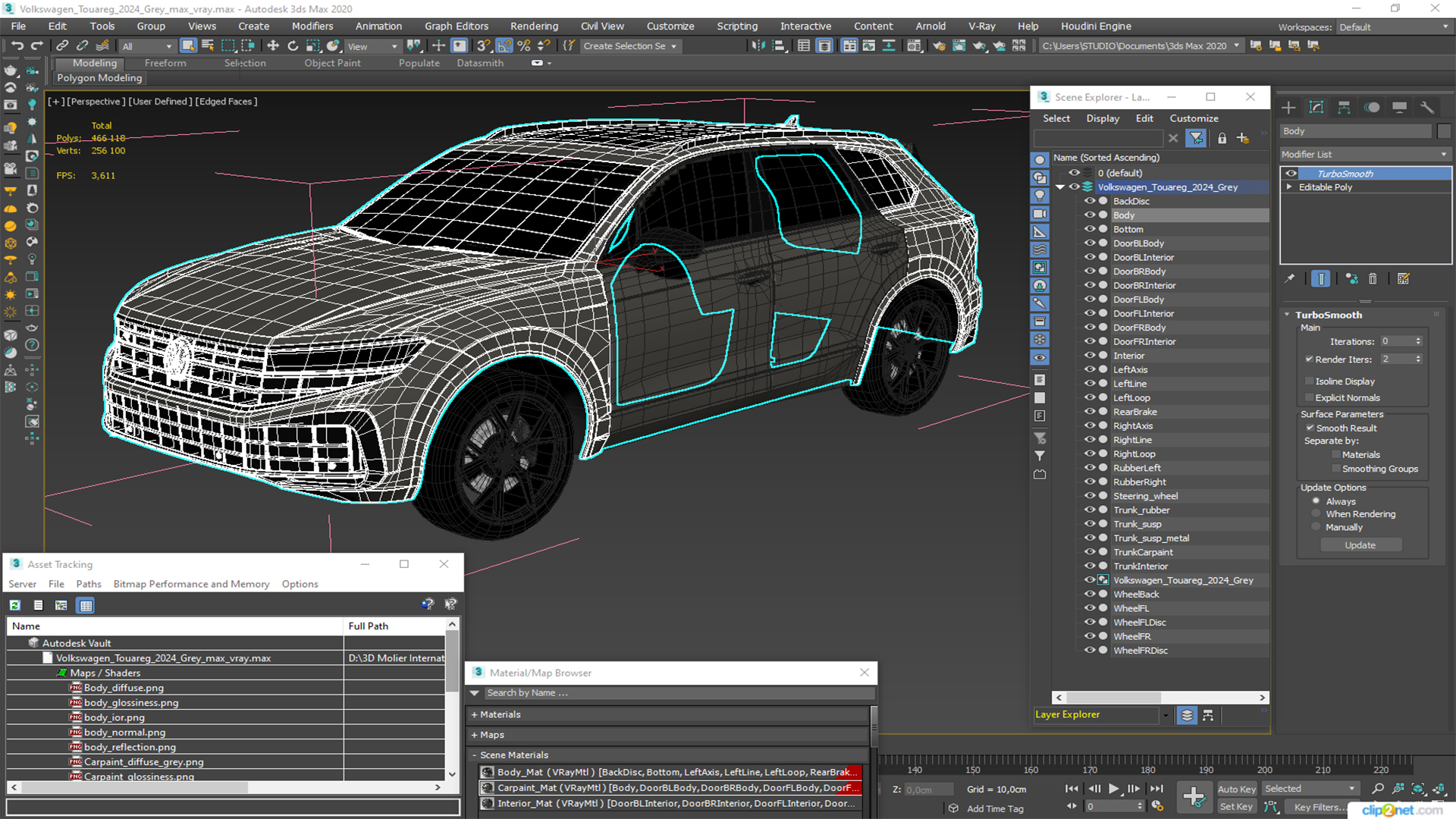 3D Volkswagen Touareg 2024 Grey model