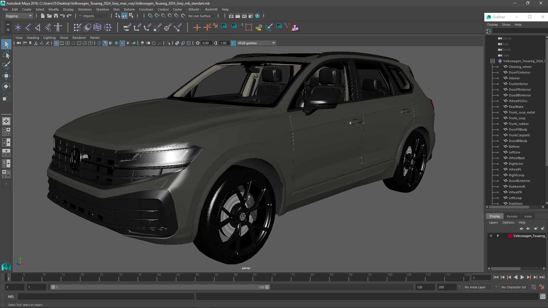3D Volkswagen Touareg 2024 Grey model