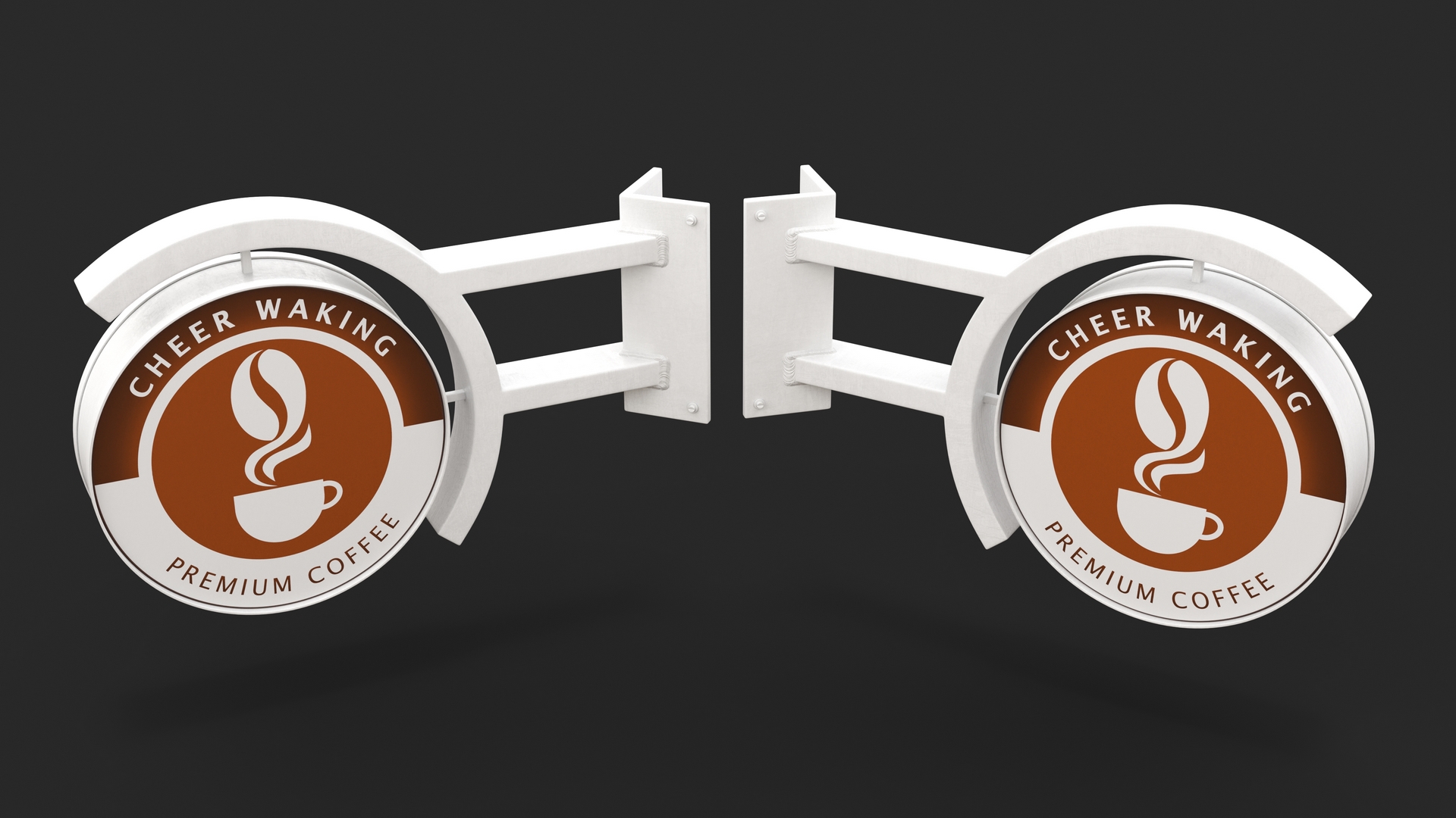 Corner Coffee Shop Signage Wall Mounted 3D model