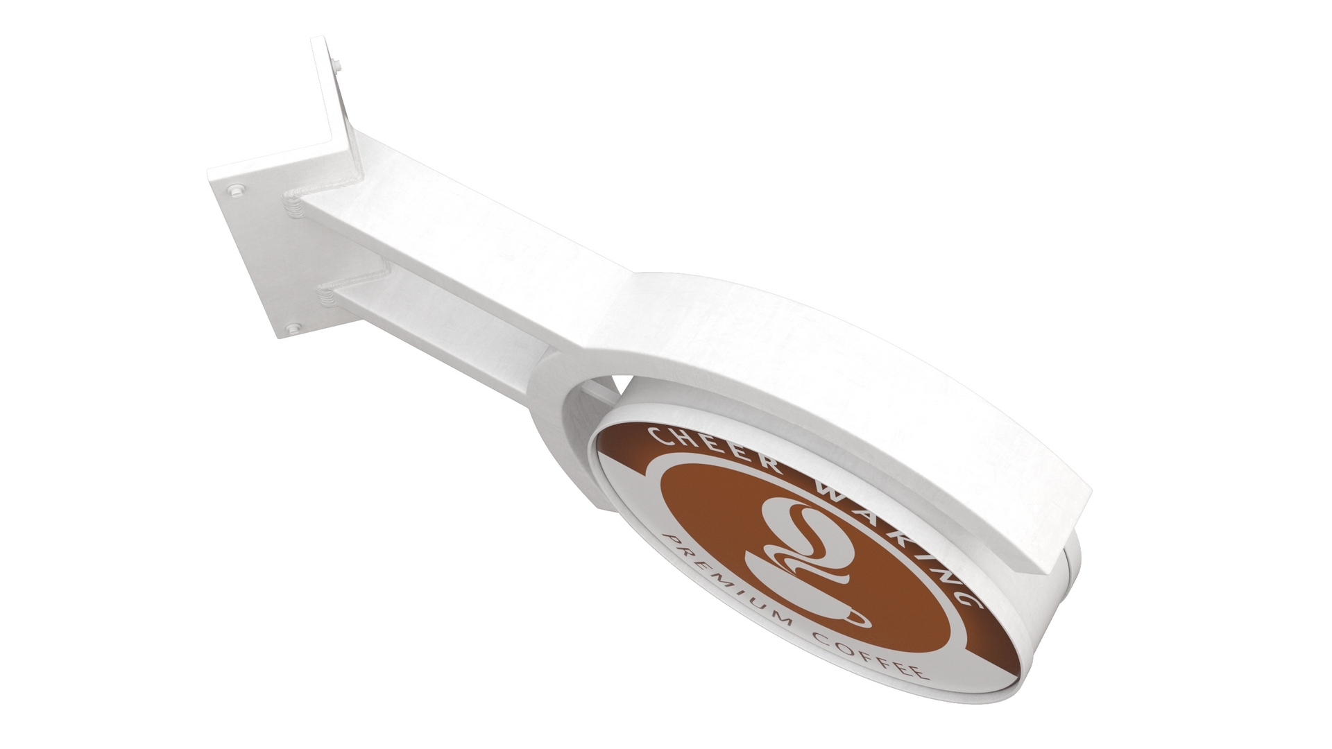 Corner Coffee Shop Signage Wall Mounted 3D model