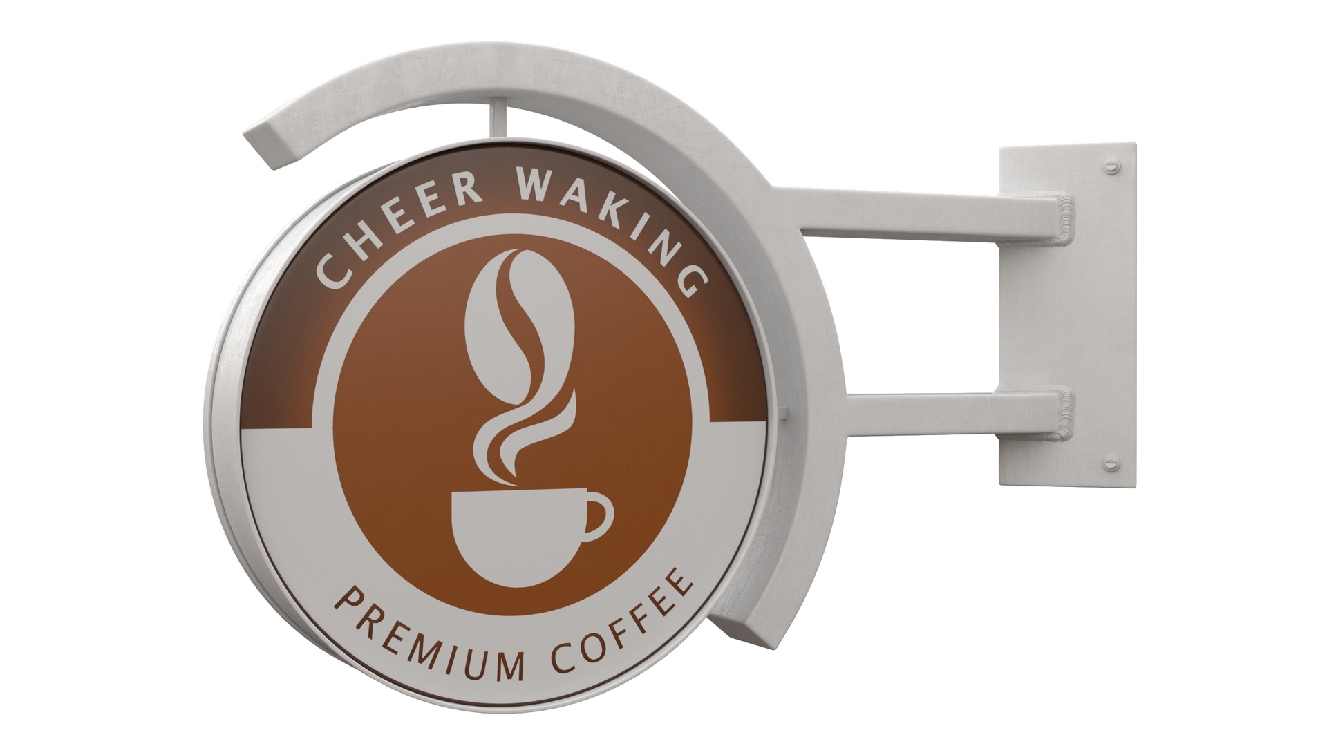 Corner Coffee Shop Signage Wall Mounted 3D model