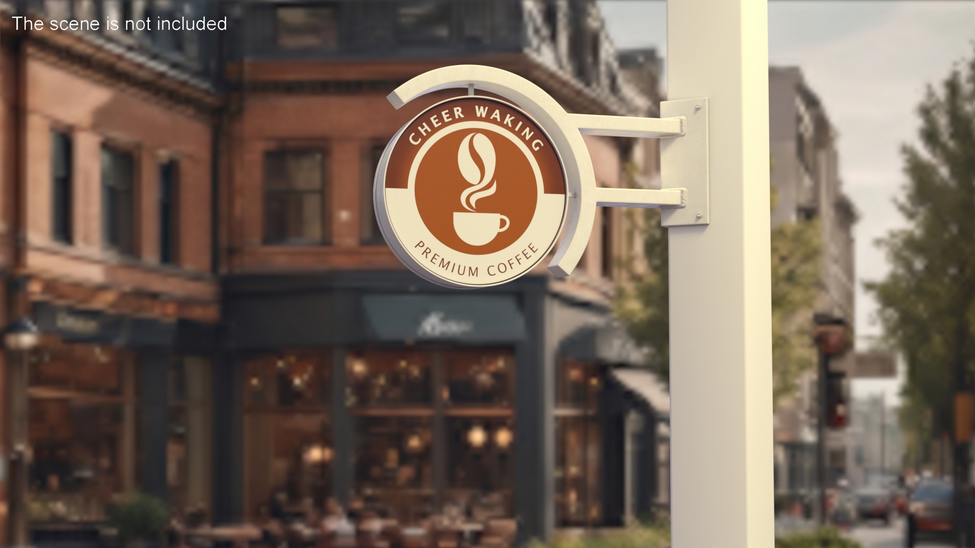 Corner Coffee Shop Signage Wall Mounted 3D model