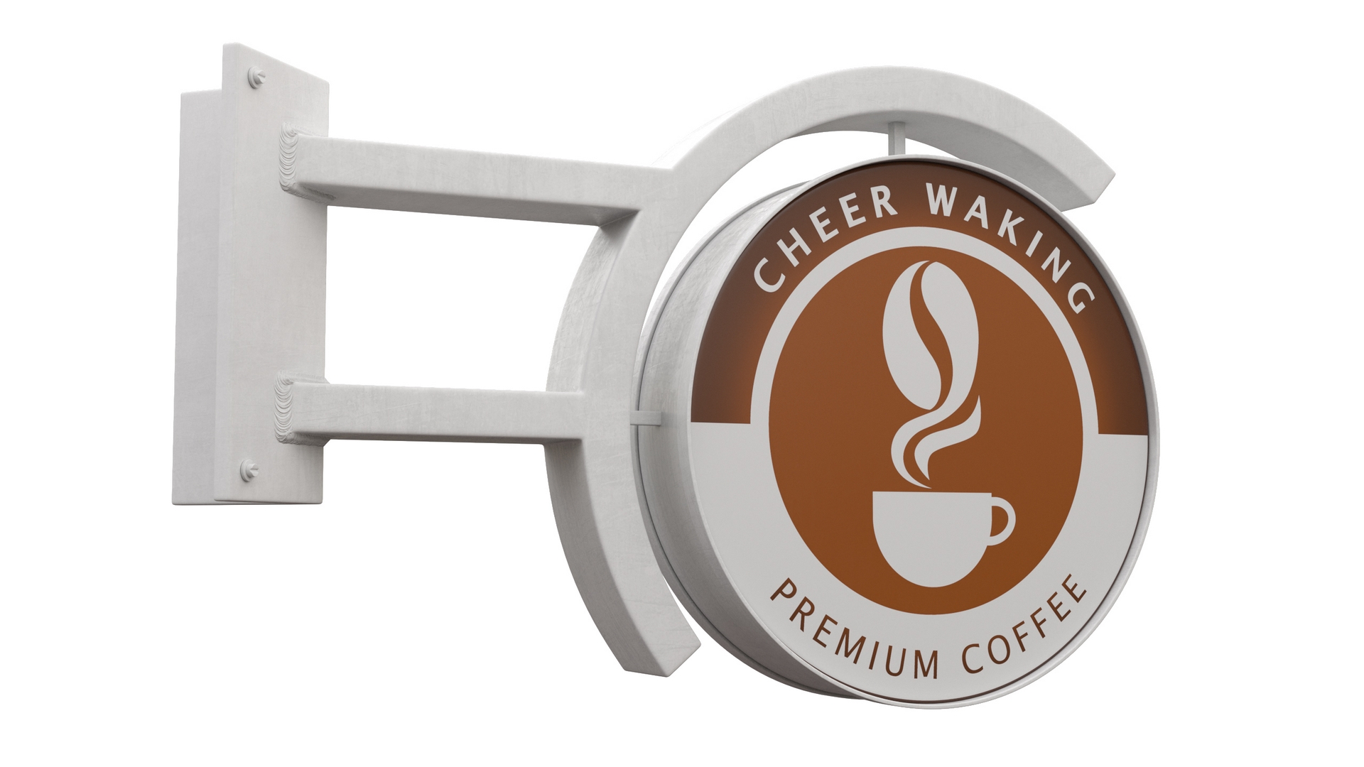 Corner Coffee Shop Signage Wall Mounted 3D model