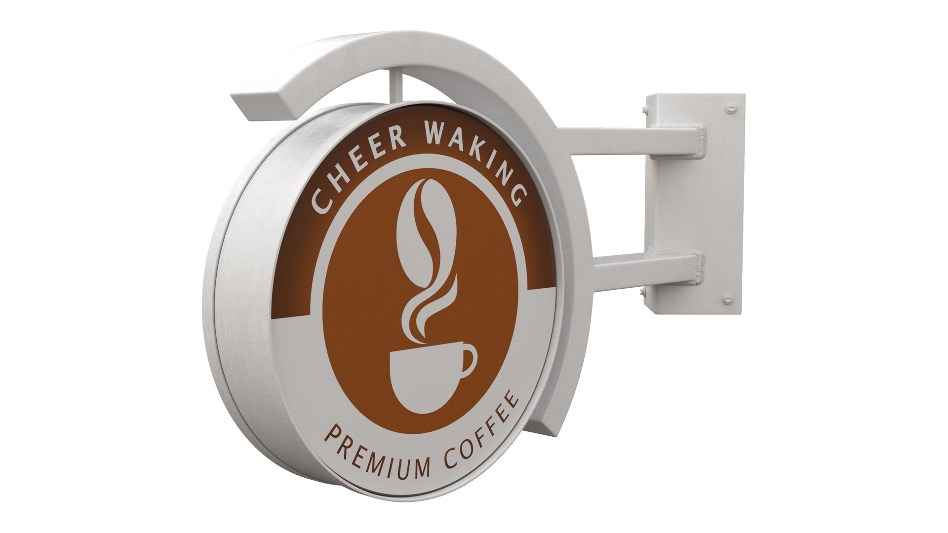 Corner Coffee Shop Signage Wall Mounted 3D model