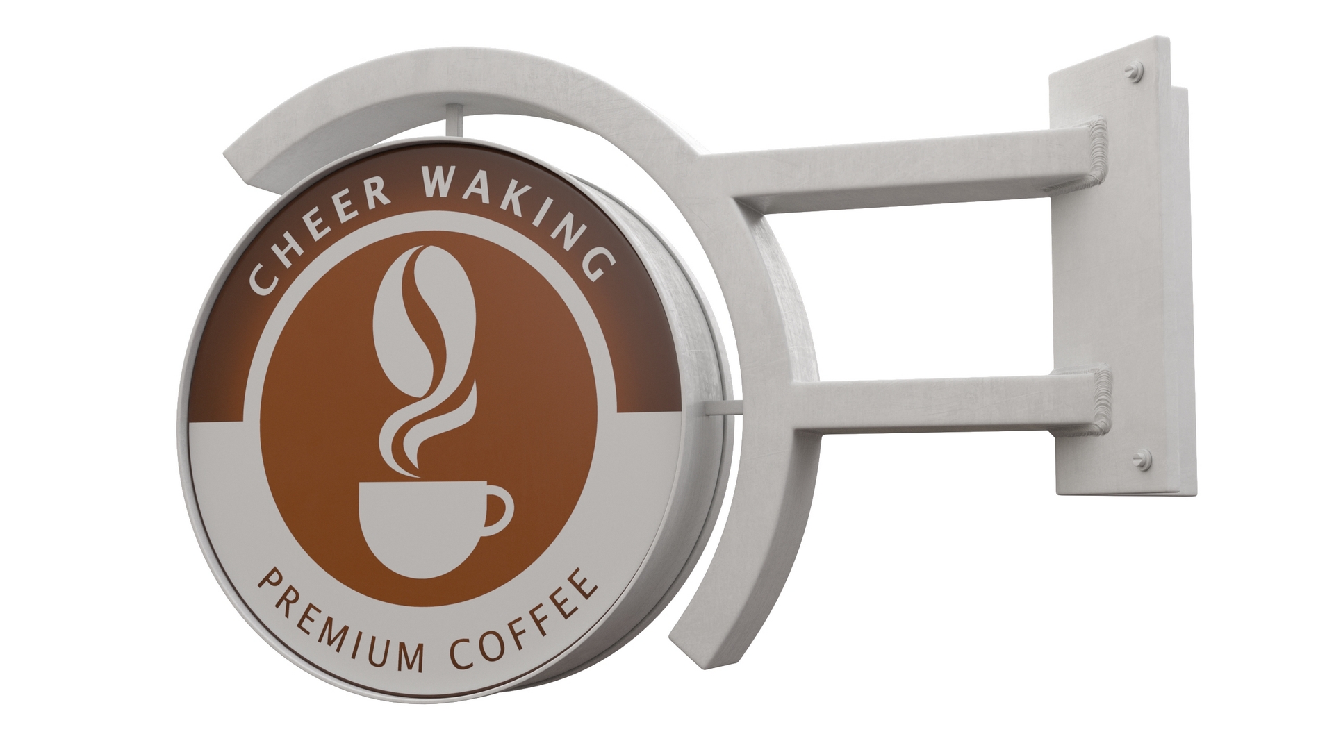 Corner Coffee Shop Signage Wall Mounted 3D model
