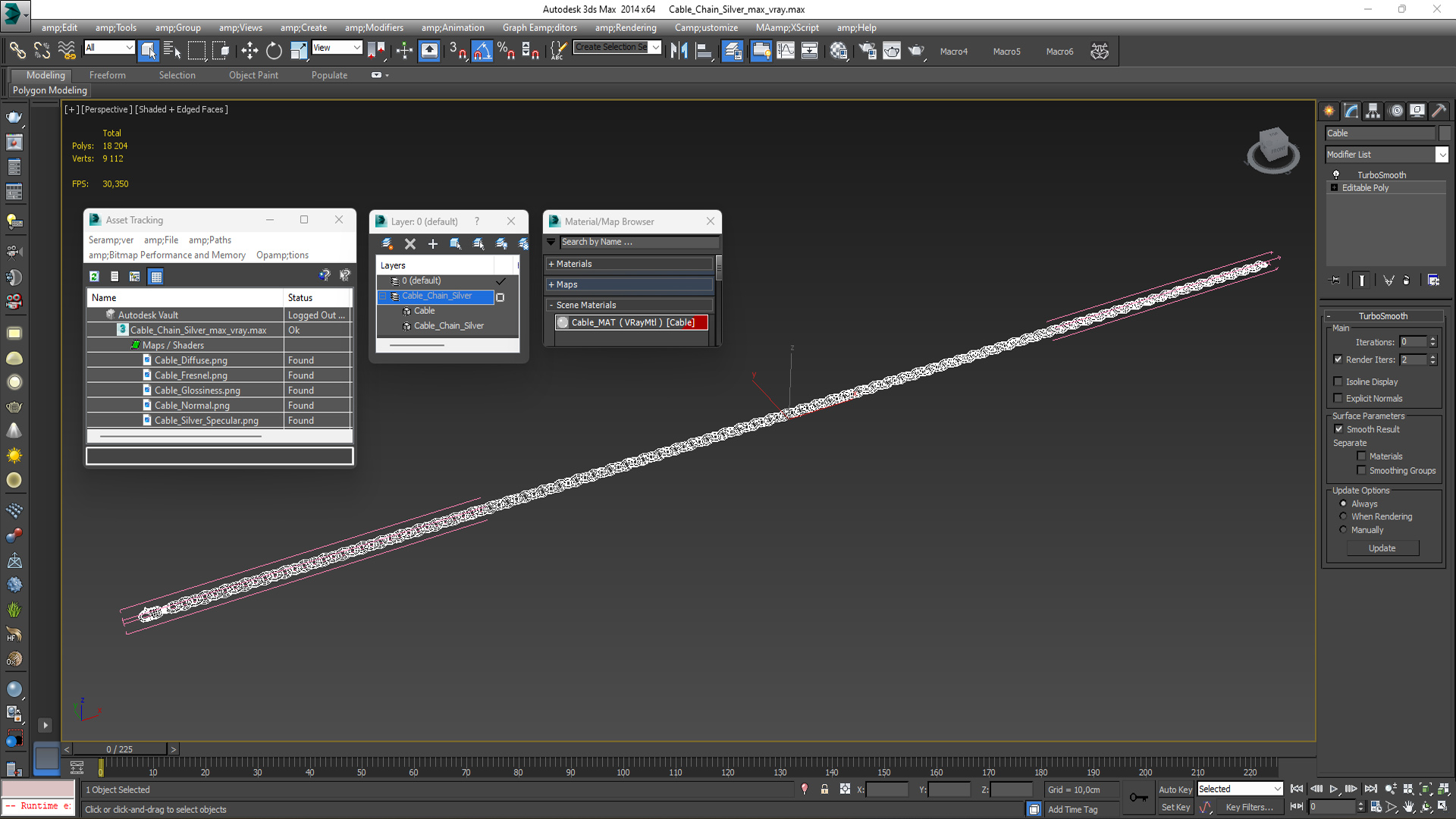 3D Cable Chain Silver model