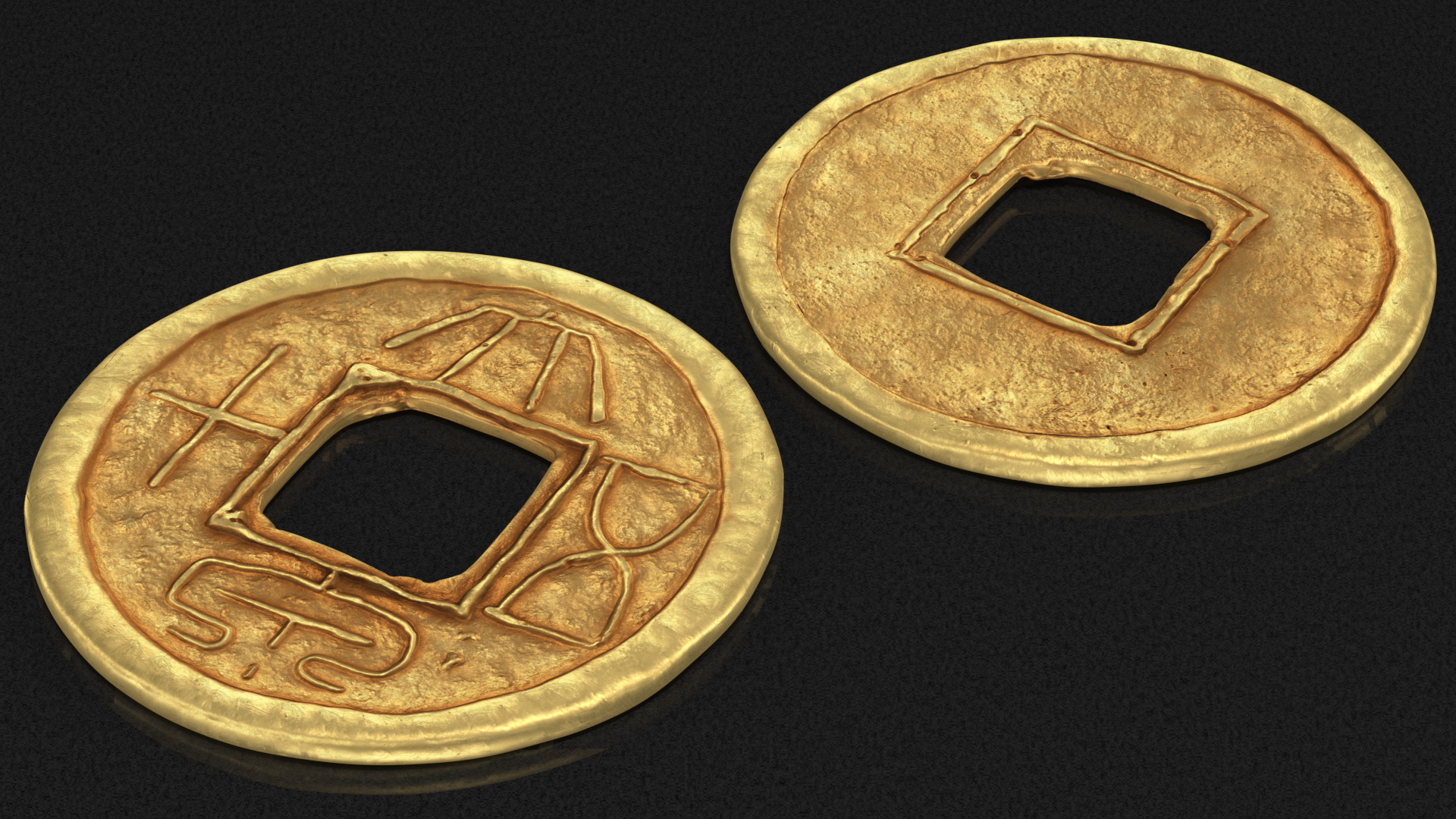 3D Xin Dynasty 50 Cash Shi Gold model