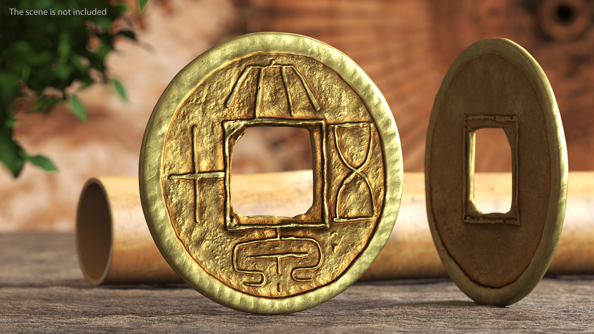3D Xin Dynasty 50 Cash Shi Gold model
