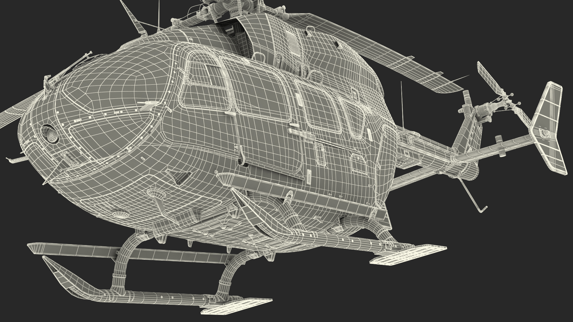 3D Eurocopter H-72 Lakota Helicopter model