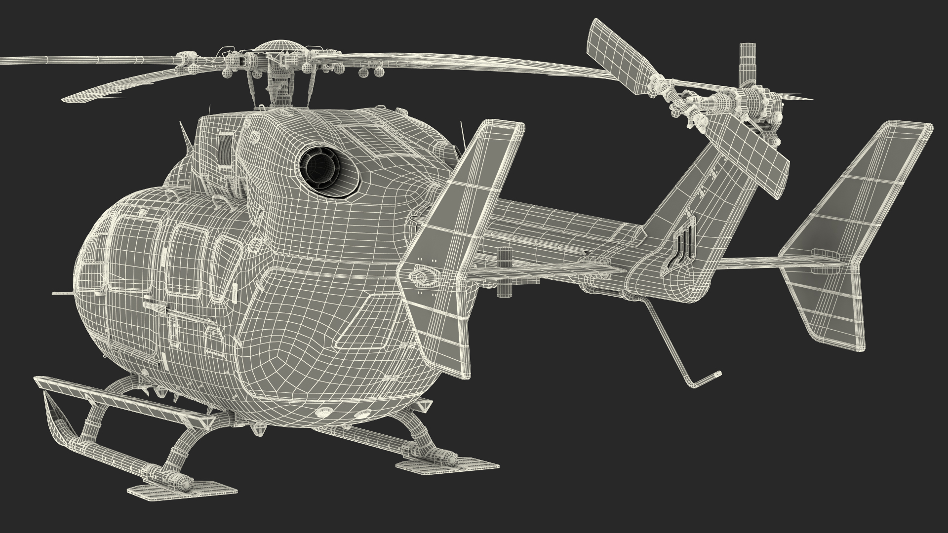 3D Eurocopter H-72 Lakota Helicopter model