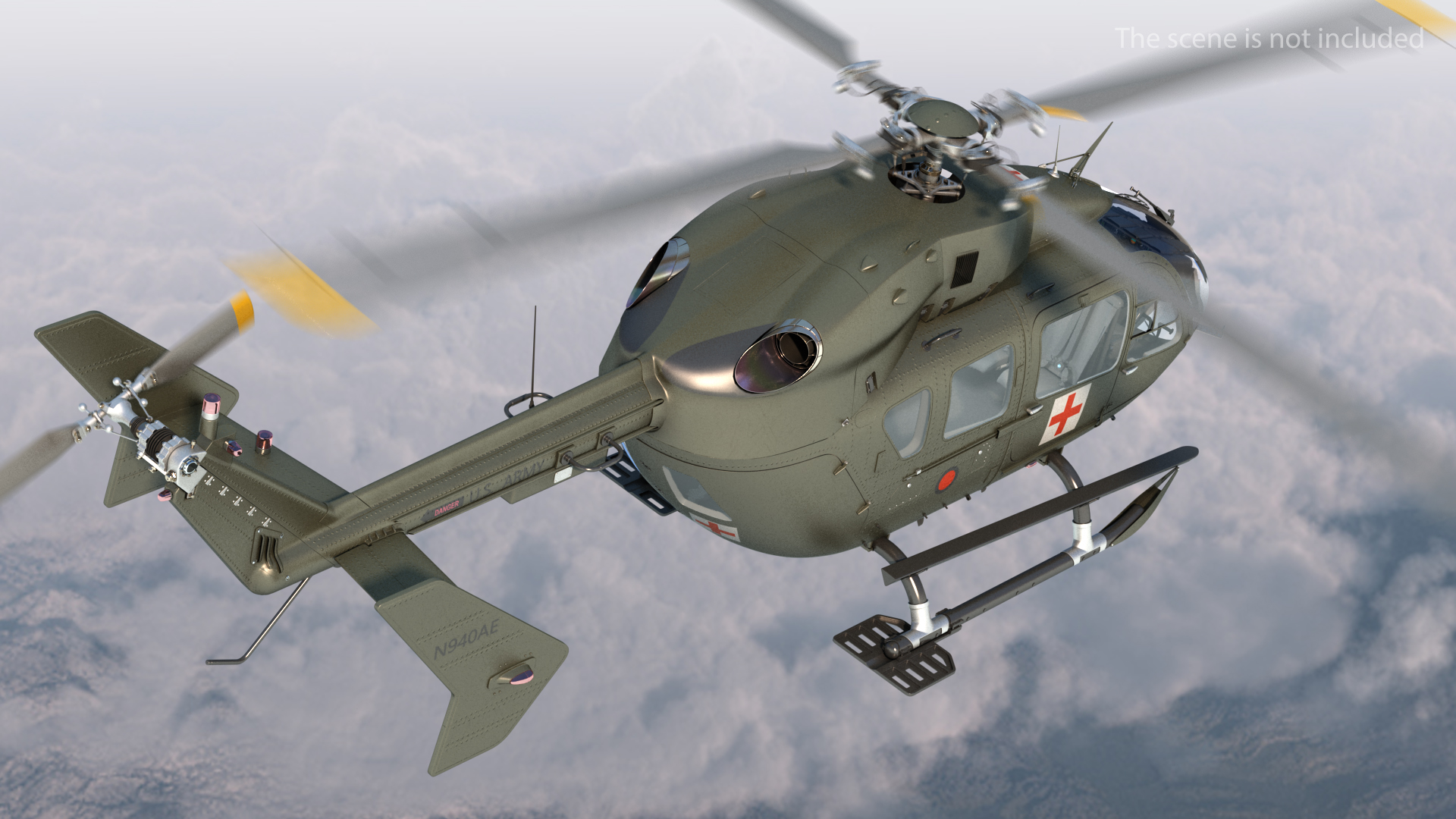 3D Eurocopter H-72 Lakota Helicopter model