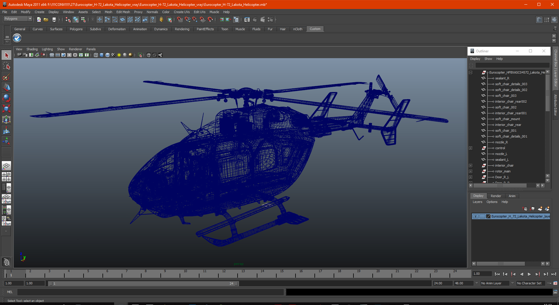 3D Eurocopter H-72 Lakota Helicopter model