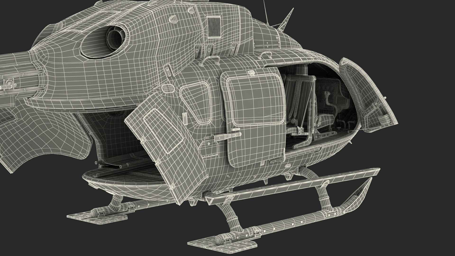 3D Eurocopter H-72 Lakota Helicopter model