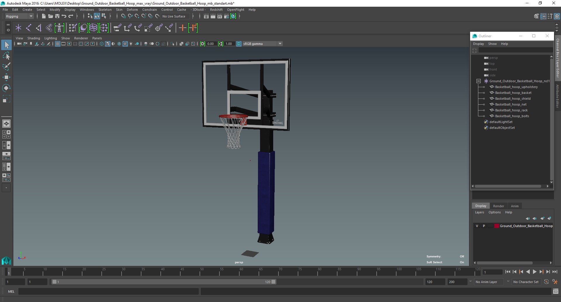 3D model Ground Outdoor Basketball Hoop