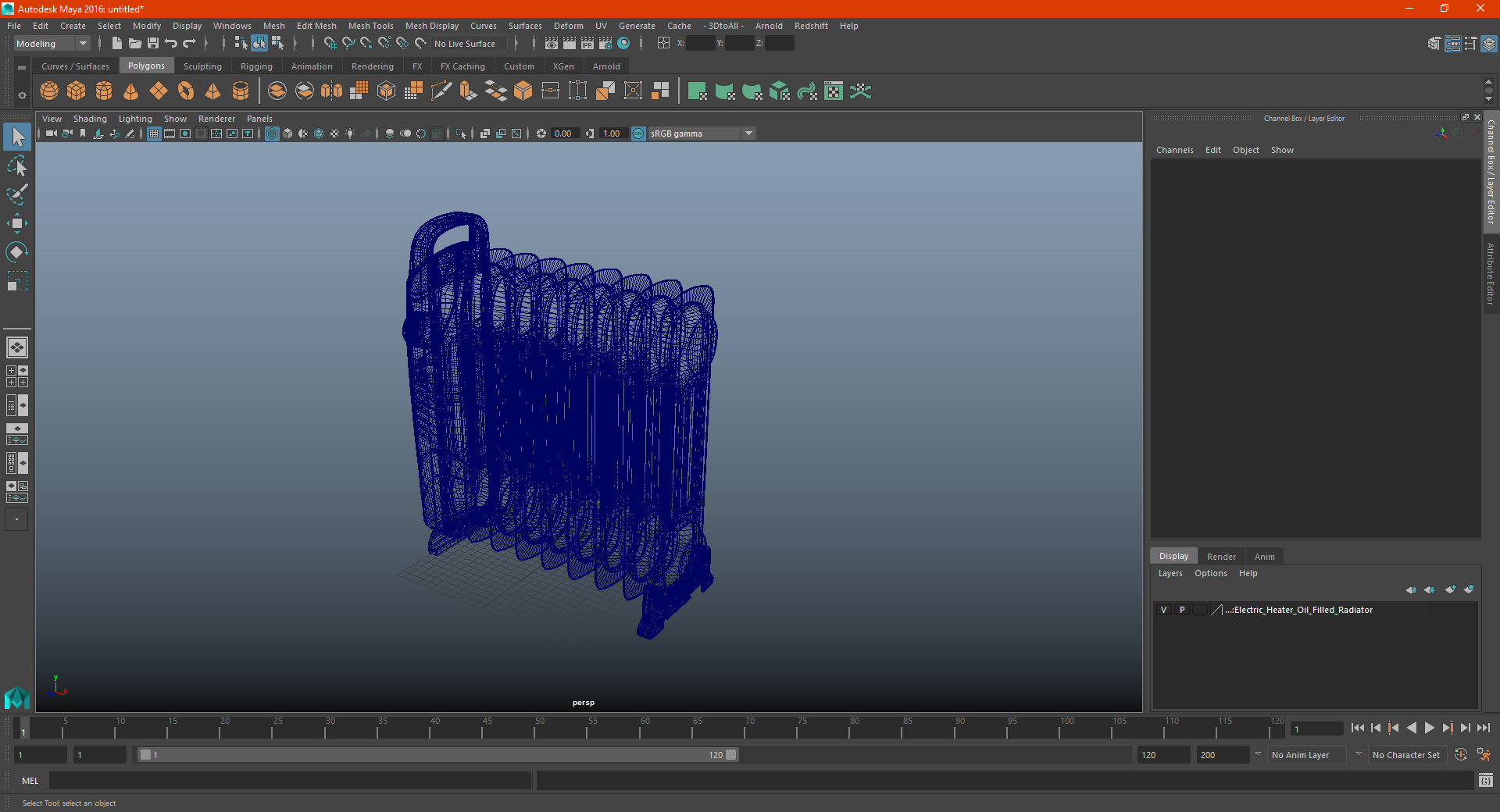 3D model Electric Heater Oil Filled Radiator