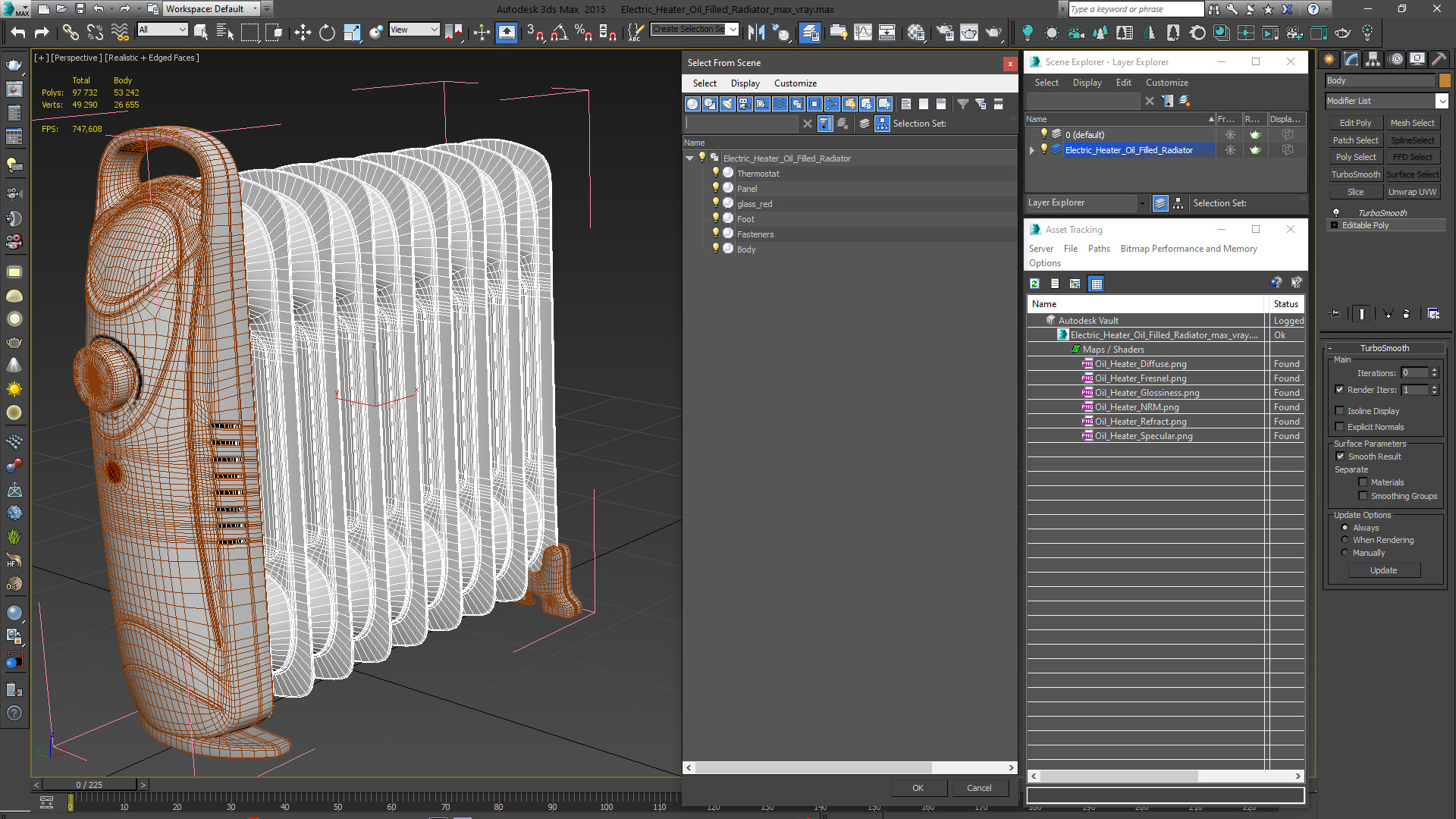 3D model Electric Heater Oil Filled Radiator