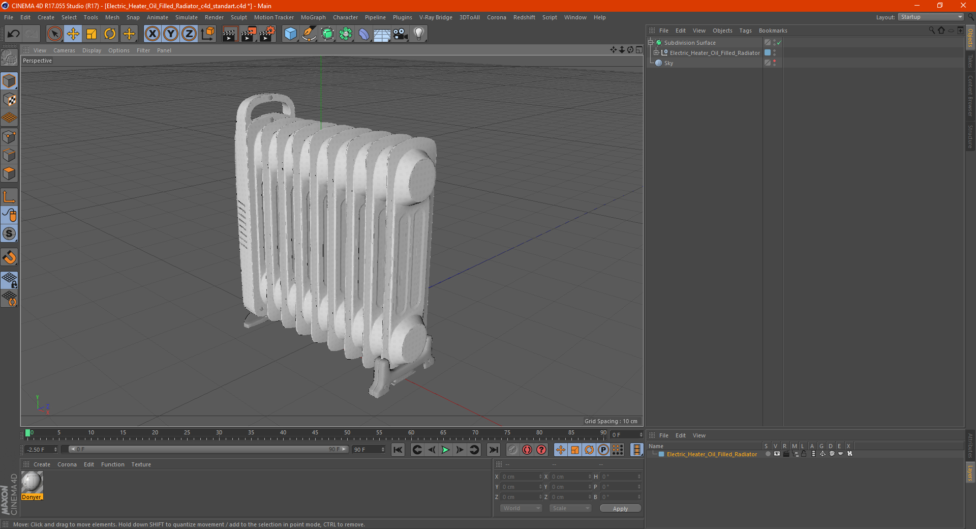 3D model Electric Heater Oil Filled Radiator