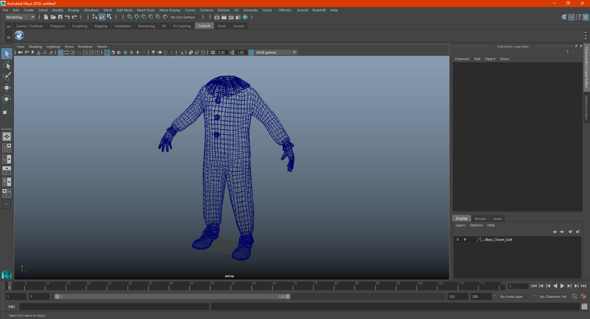 3D model Boys Clown Suit