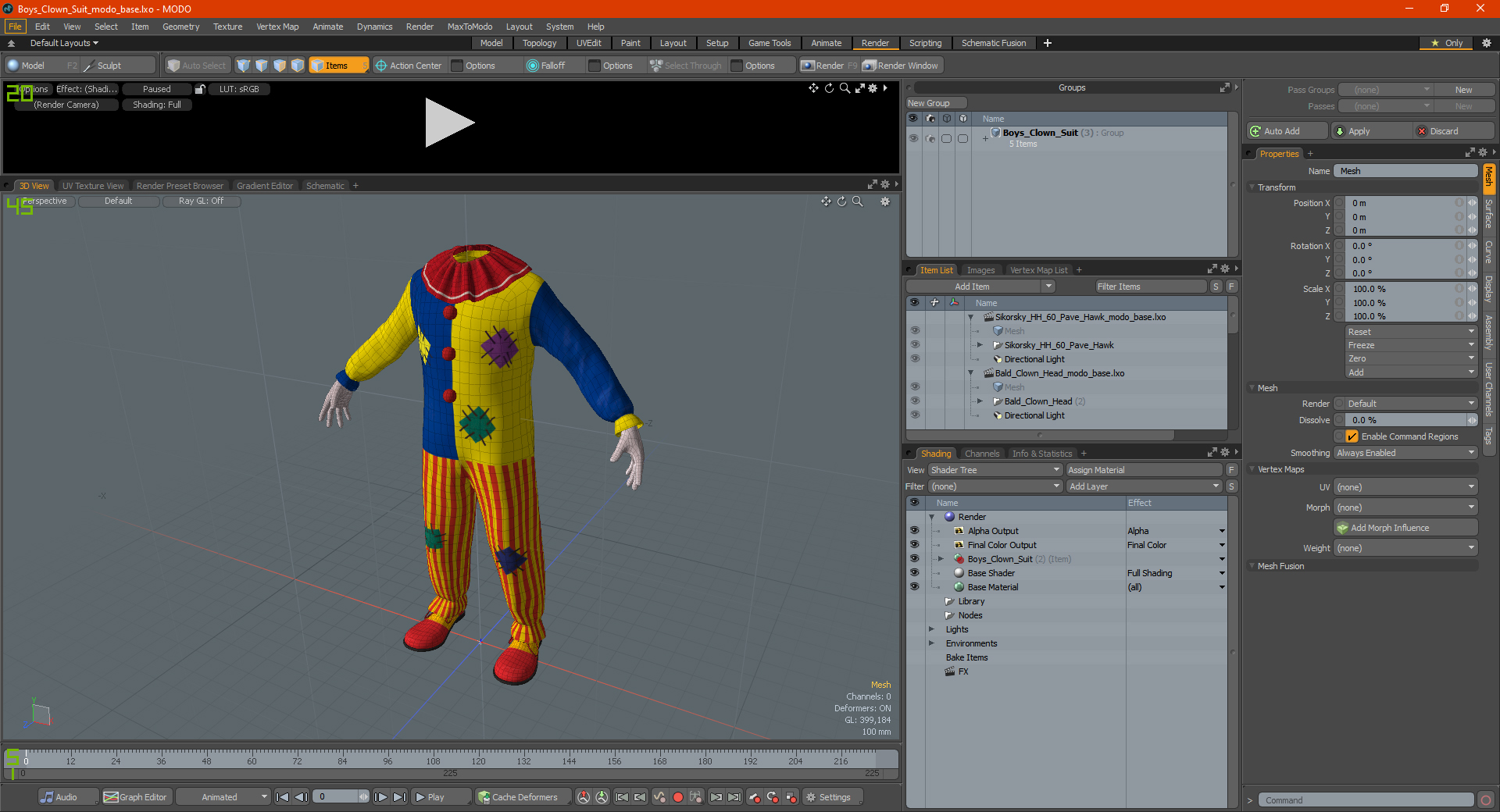 3D model Boys Clown Suit