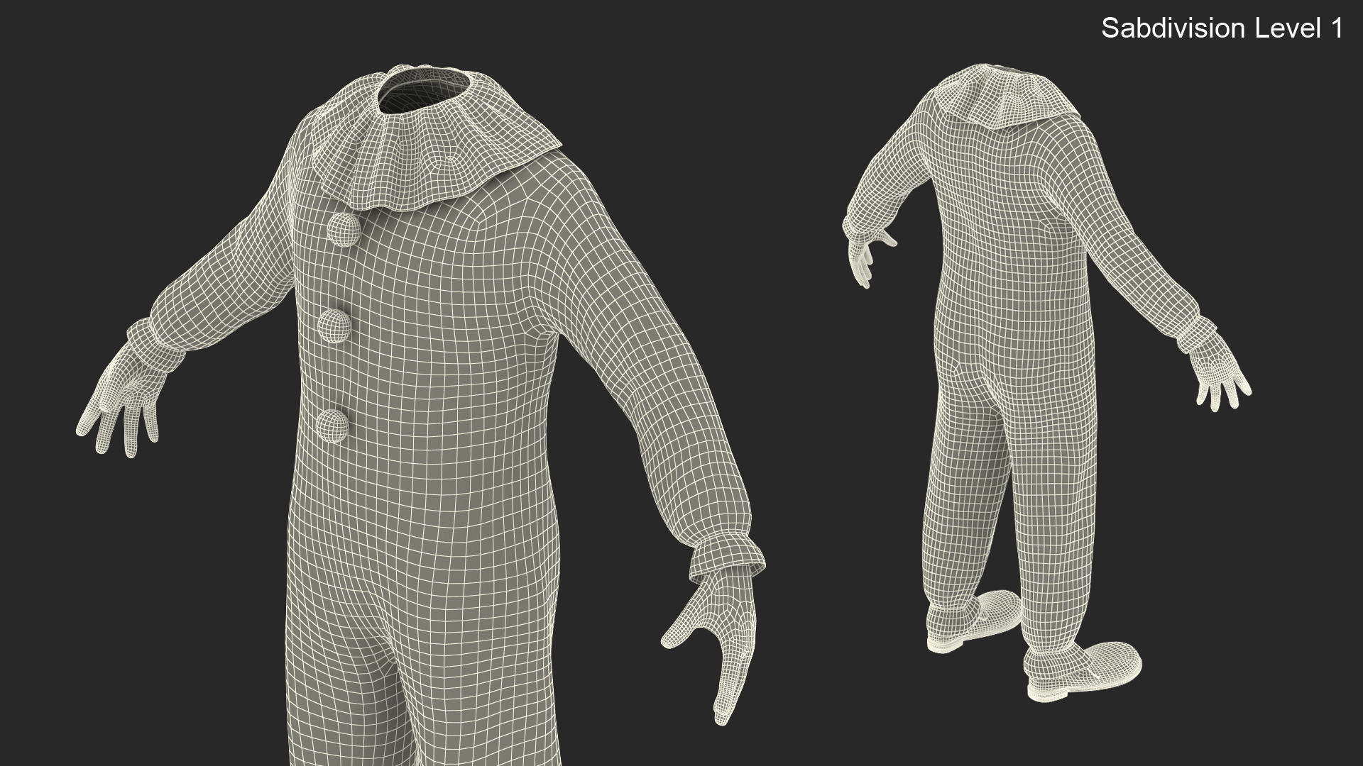 3D model Boys Clown Suit