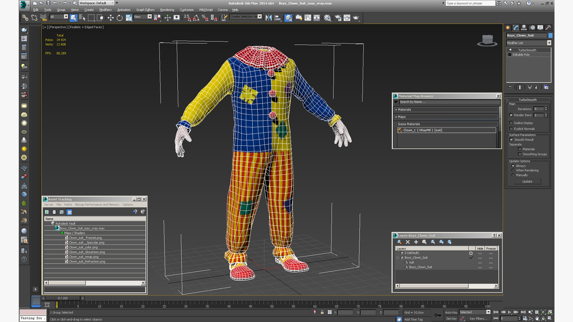 3D model Boys Clown Suit