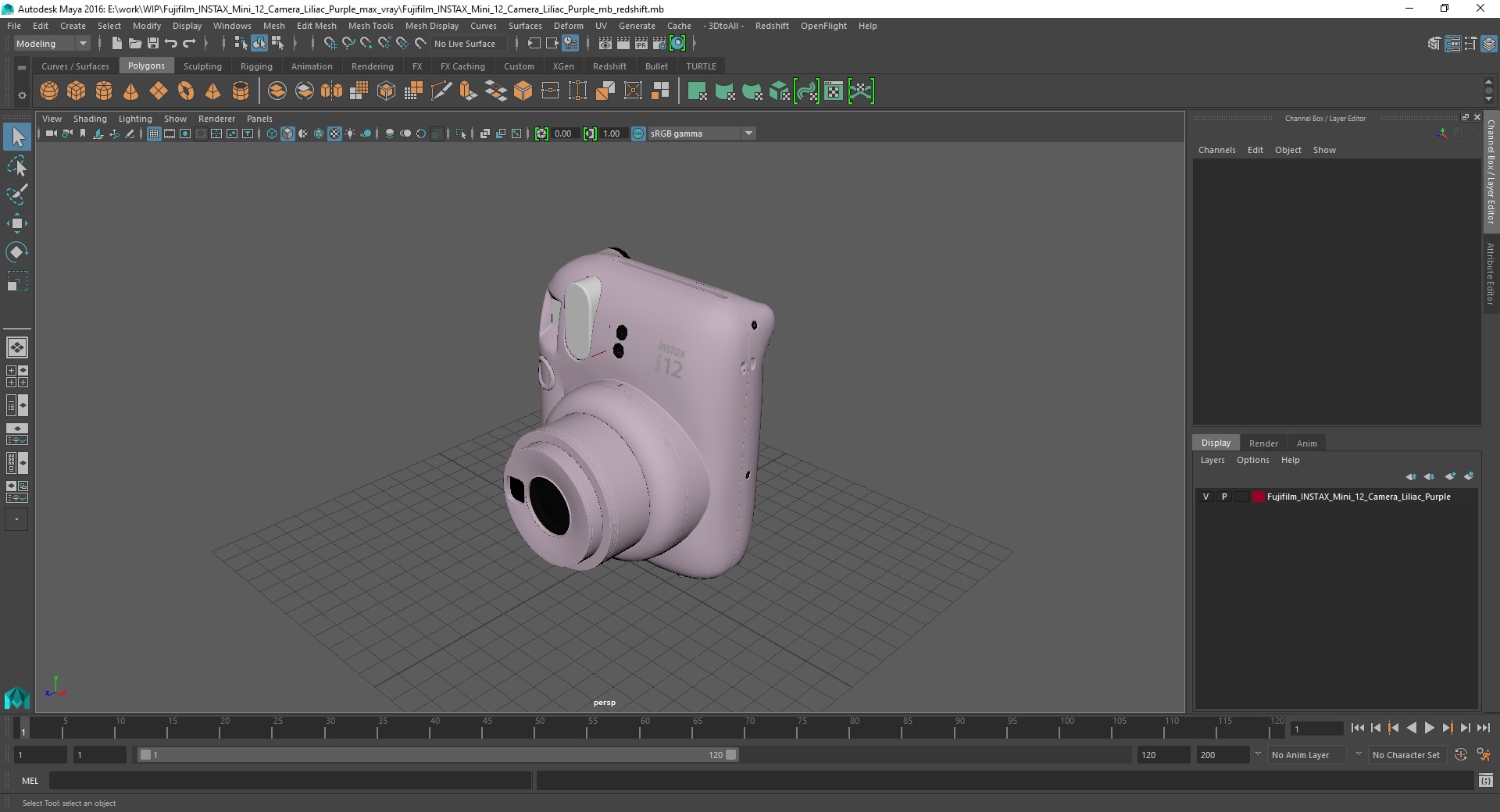Fujifilm INSTAX Mini 12 Camera Liliac Purple 3D model