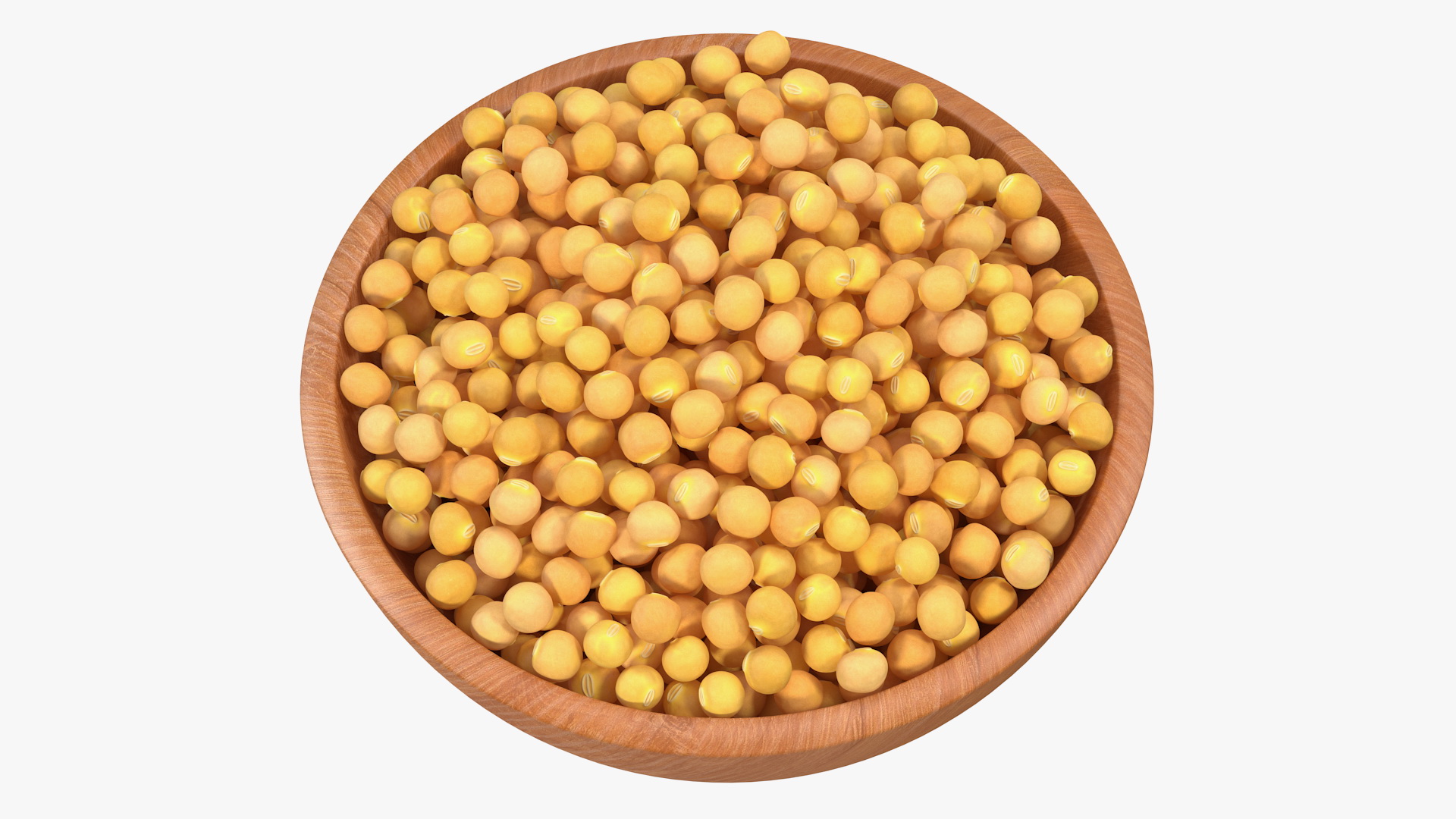 Soybean in Wooden Bowl 3D