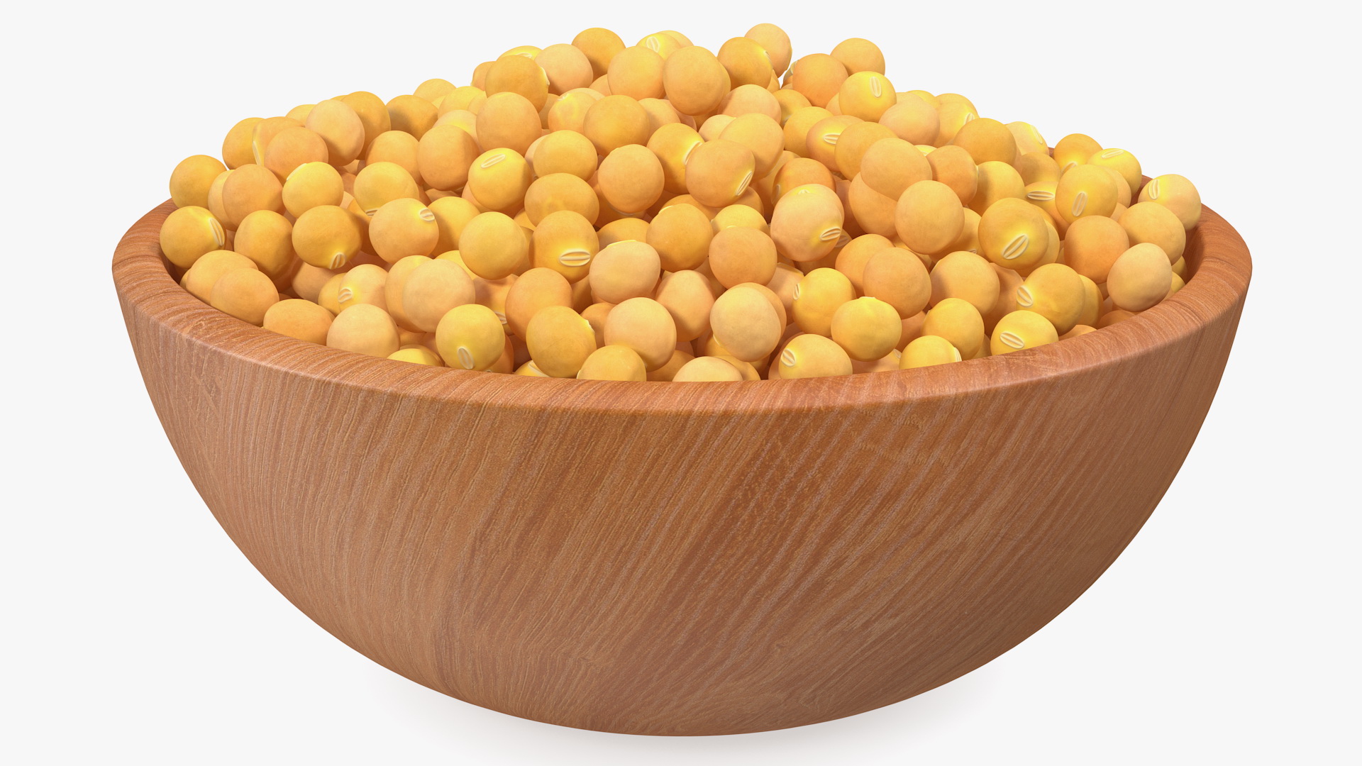 Soybean in Wooden Bowl 3D