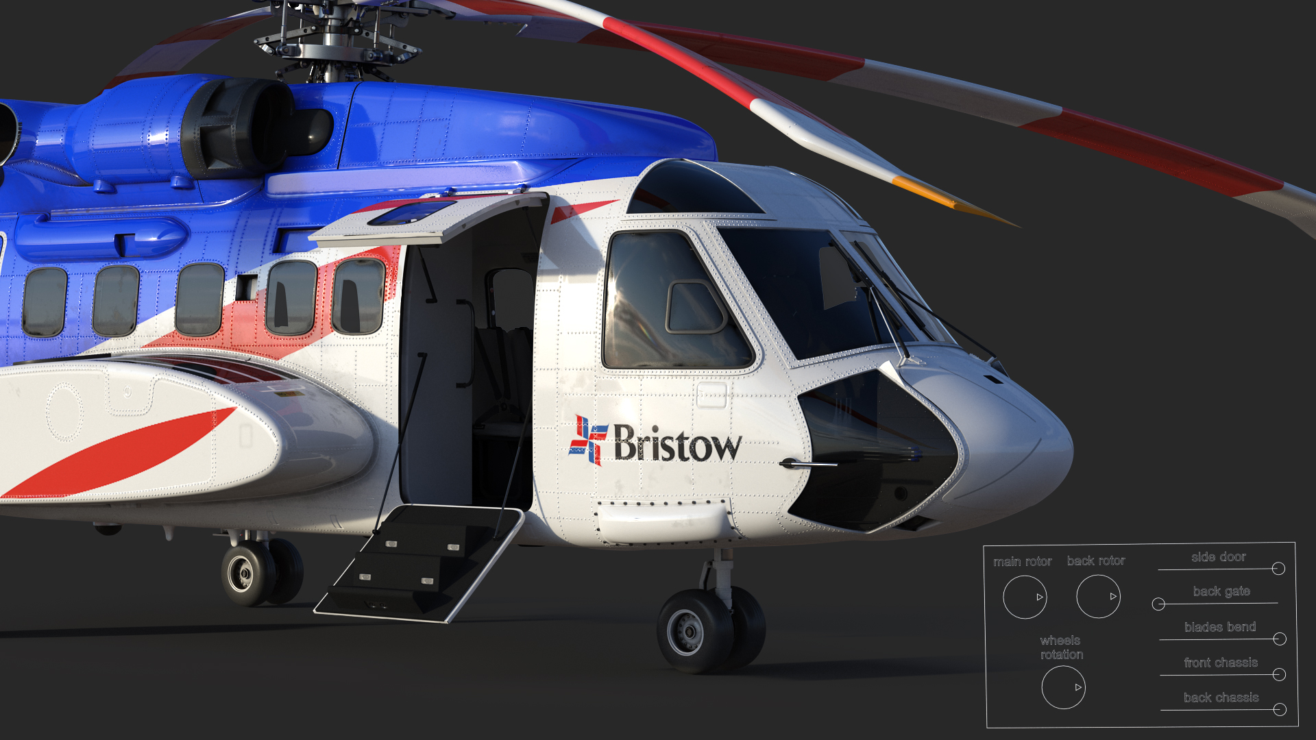 Sikorsky S-92 Civil Helicopter Rigged 3D