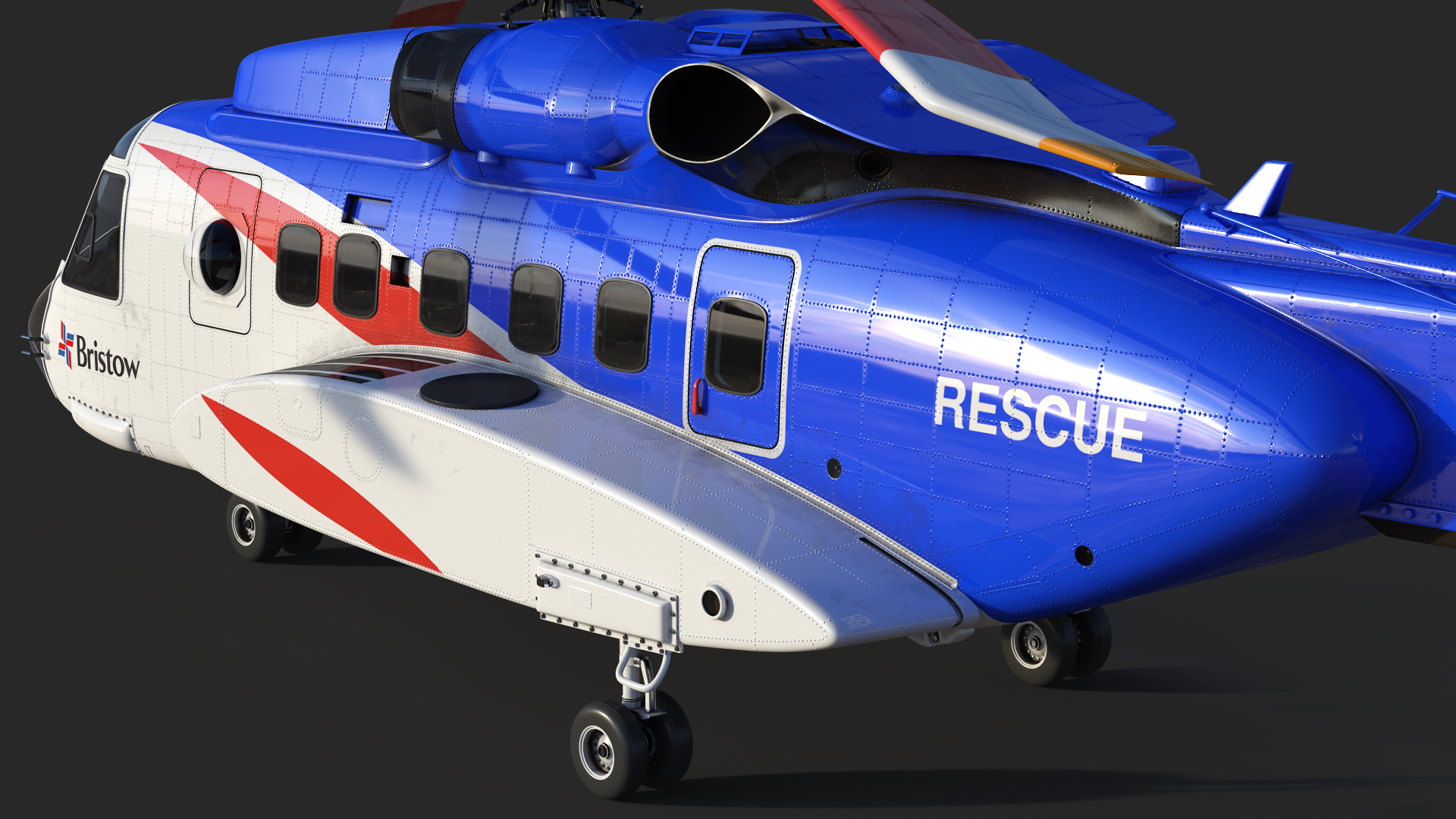 Sikorsky S-92 Civil Helicopter Rigged 3D