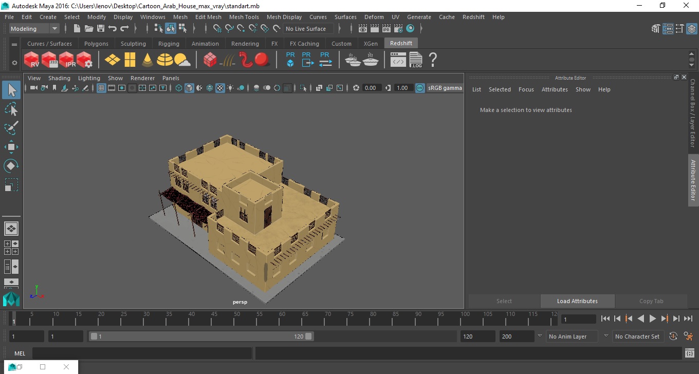 3D Cartoon Arab House model