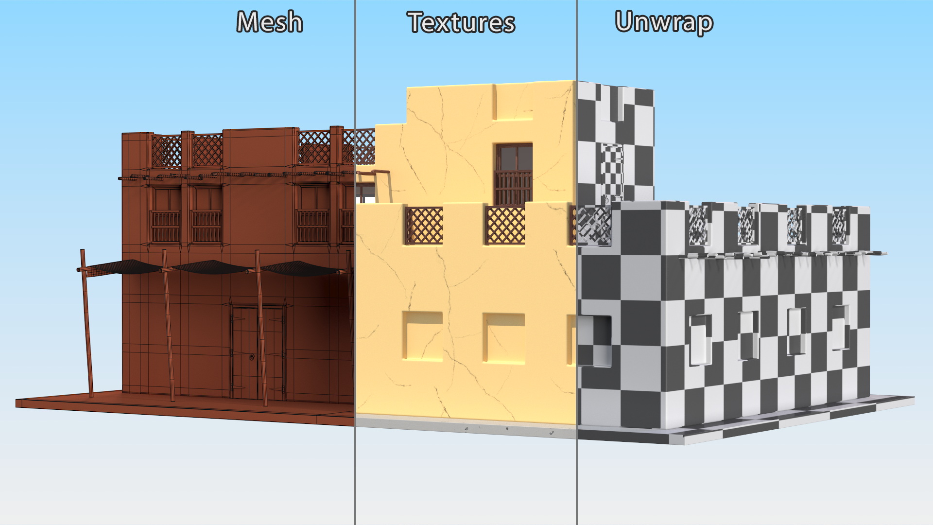 3D Cartoon Arab House model