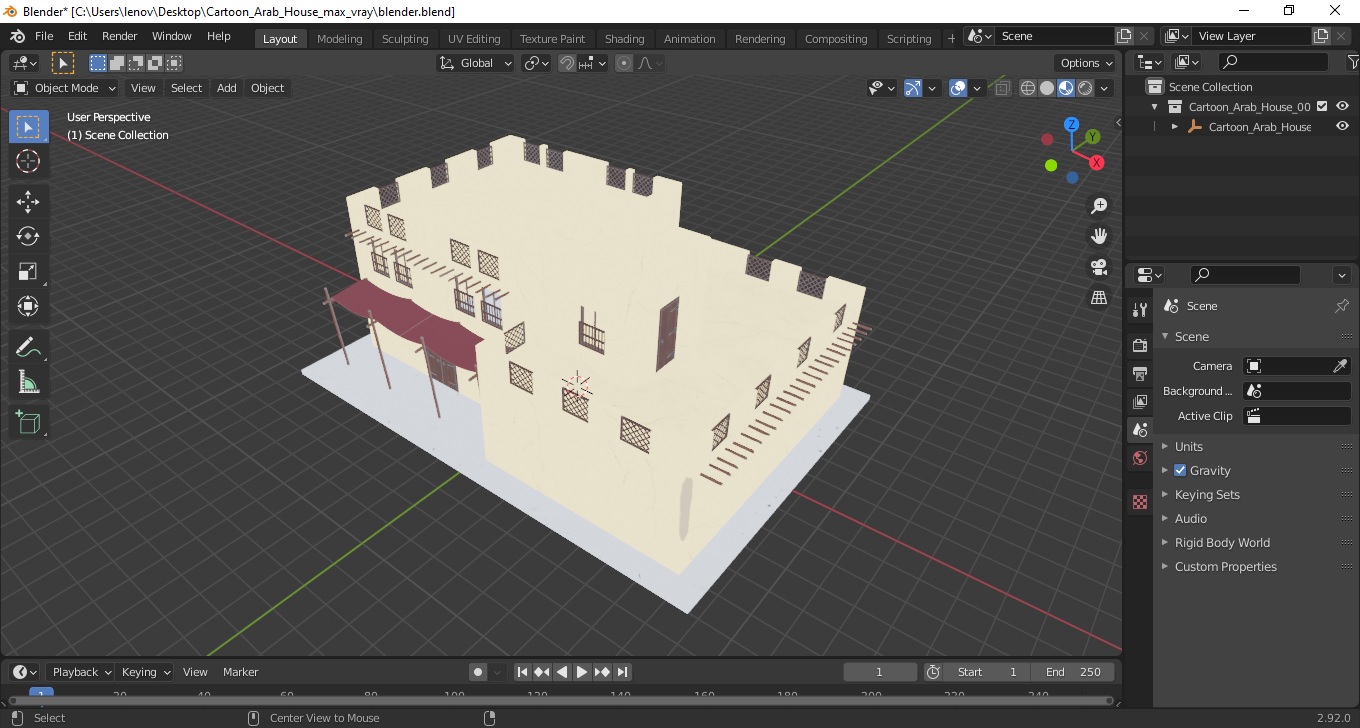 3D Cartoon Arab House model