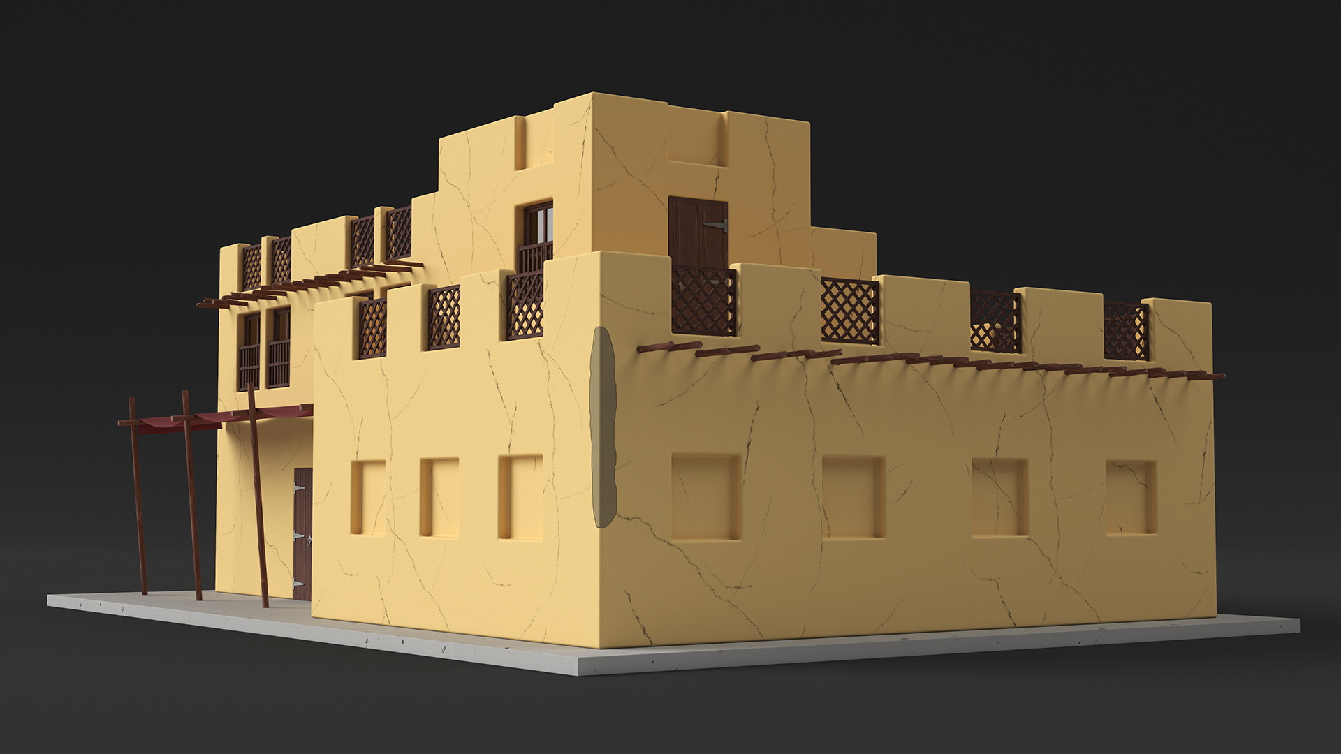 3D Cartoon Arab House model
