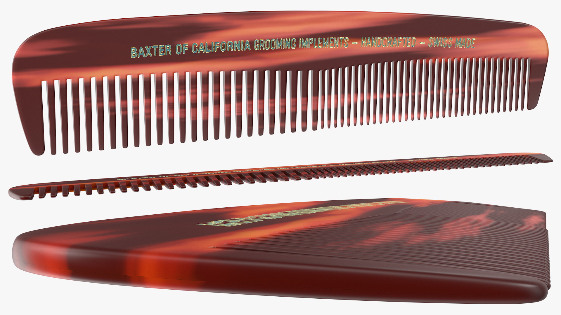 3D Baxter of California Pocket Comb Brown model