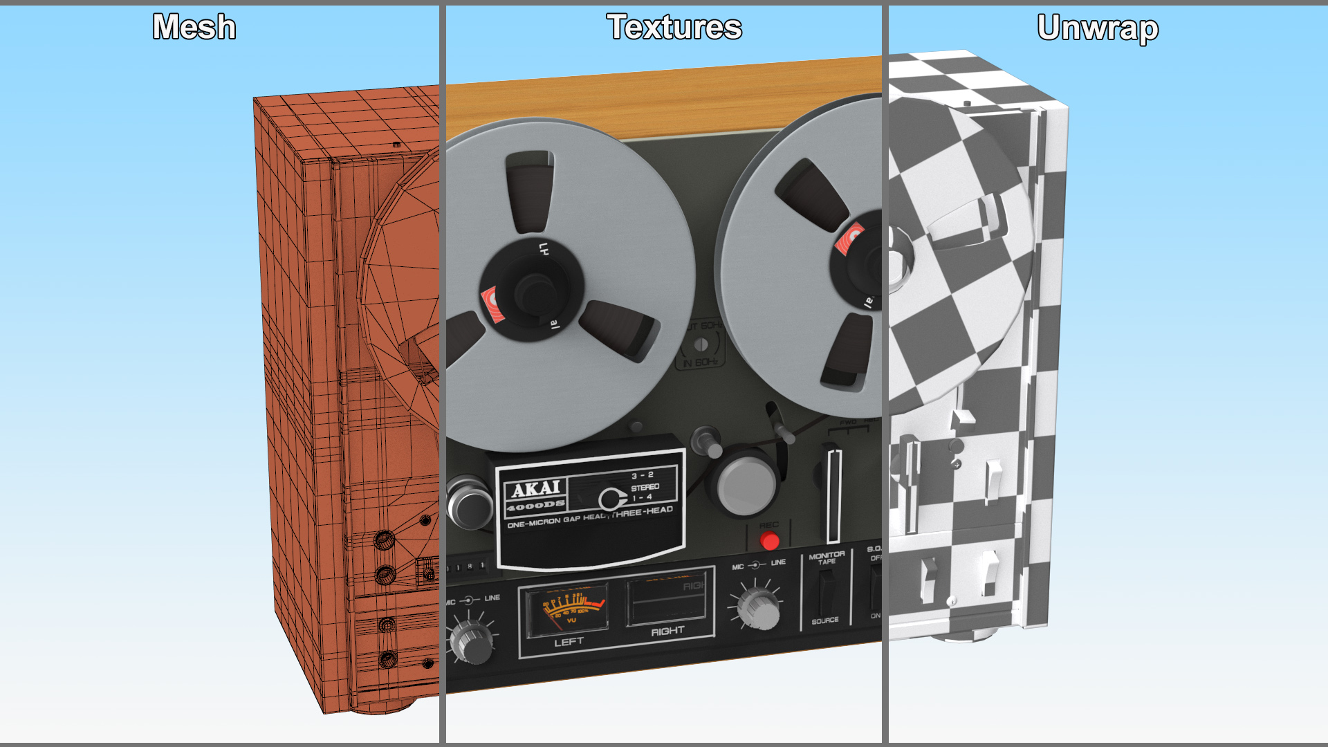 3D model Tape Recorder AKAI 4000DS