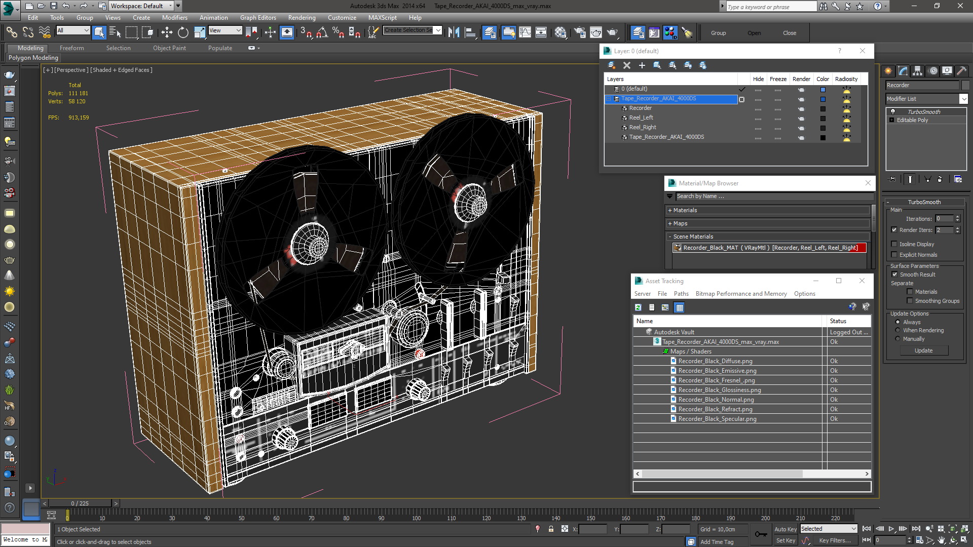 3D model Tape Recorder AKAI 4000DS