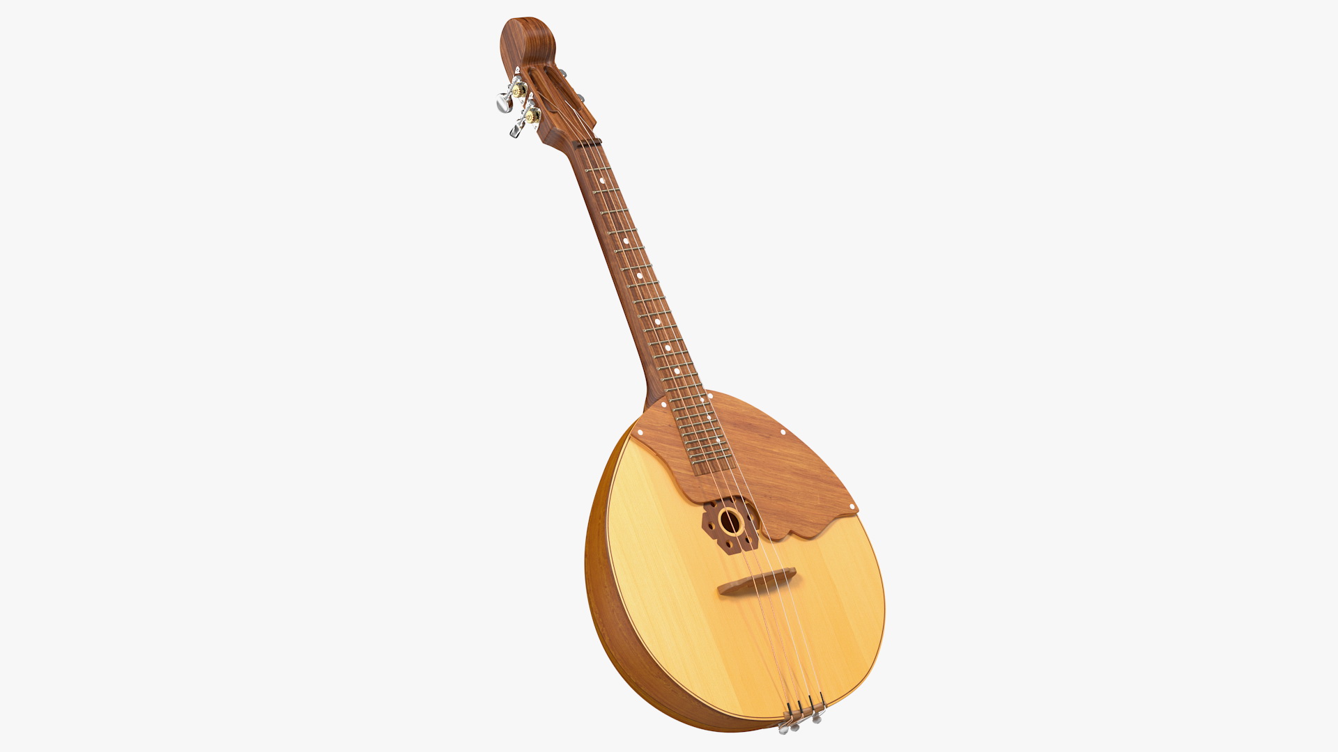Domra Prima Four String Folk Instrument 3D model