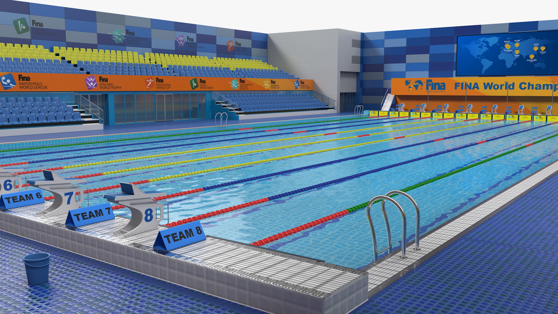 3D Olympic Swimming Pool FINA Standards