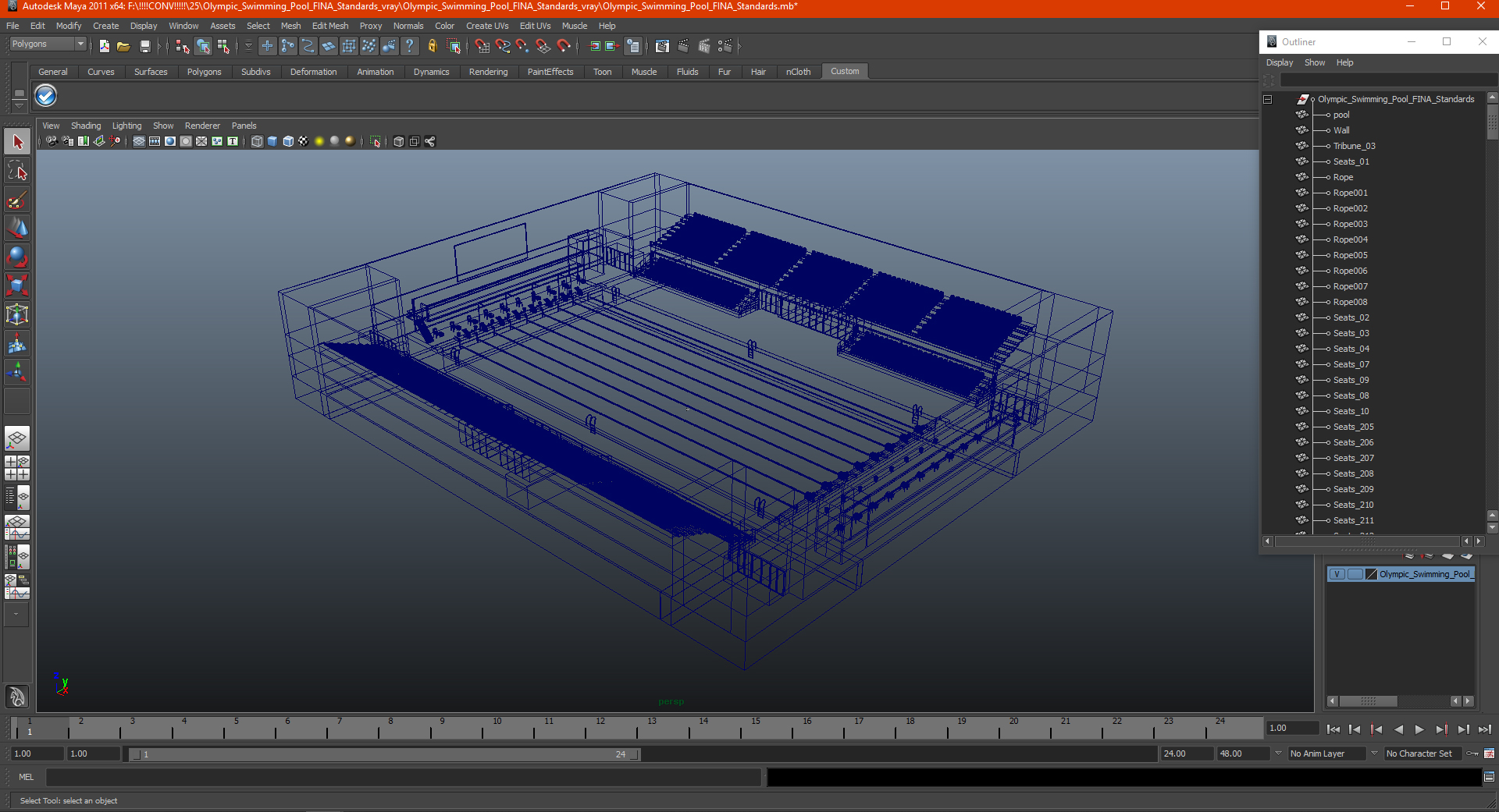 3D Olympic Swimming Pool FINA Standards