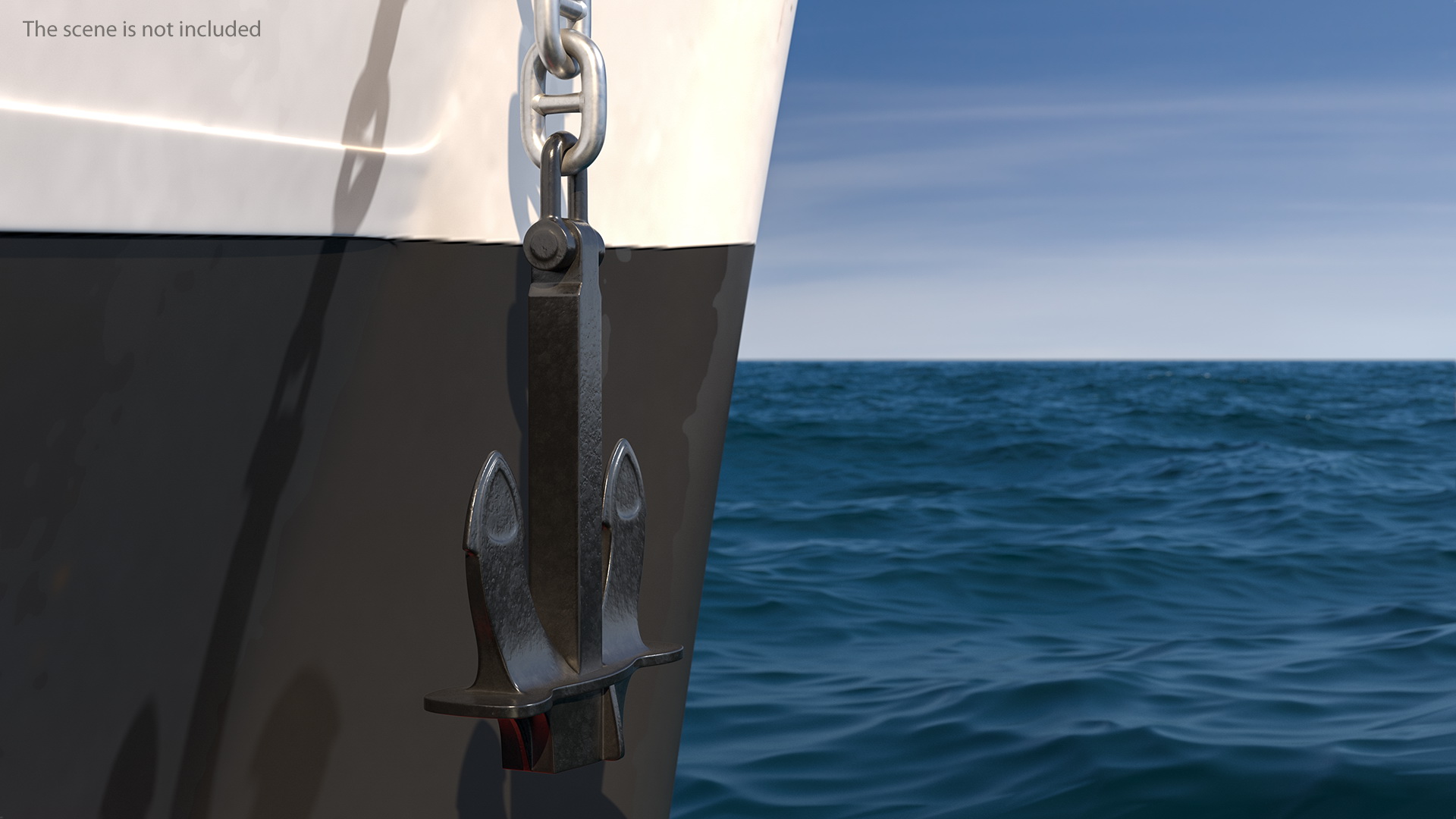Ship Anchor with Chain 3D