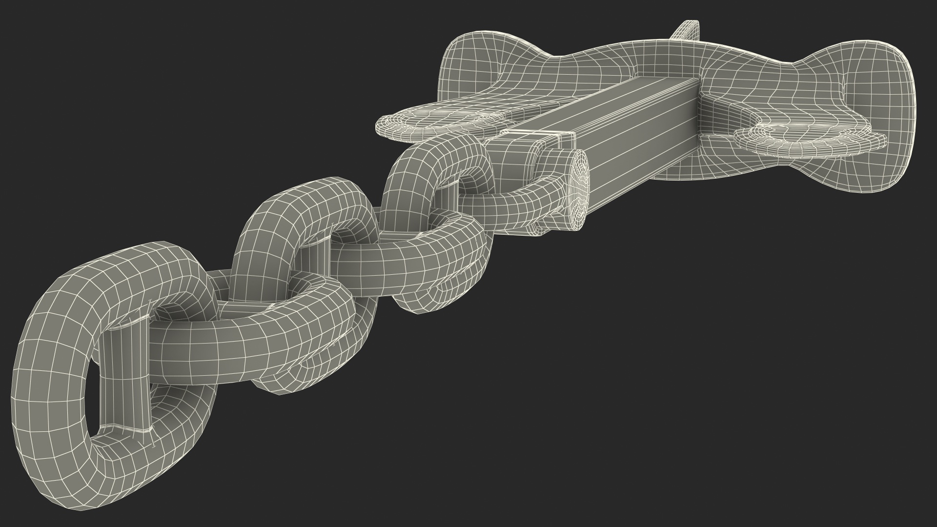 Ship Anchor with Chain 3D