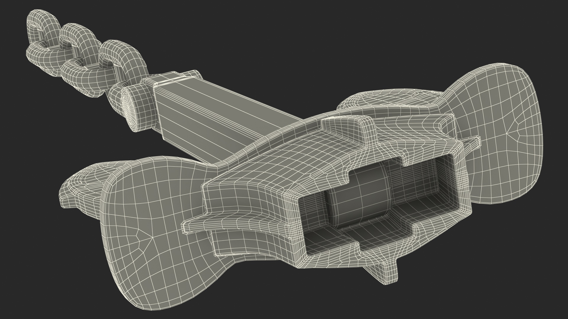 Ship Anchor with Chain 3D
