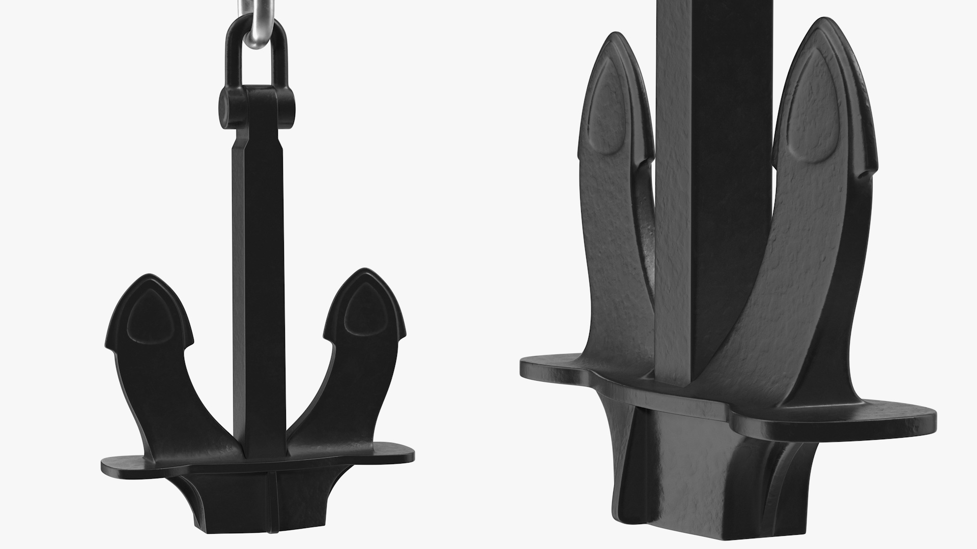 Ship Anchor with Chain 3D