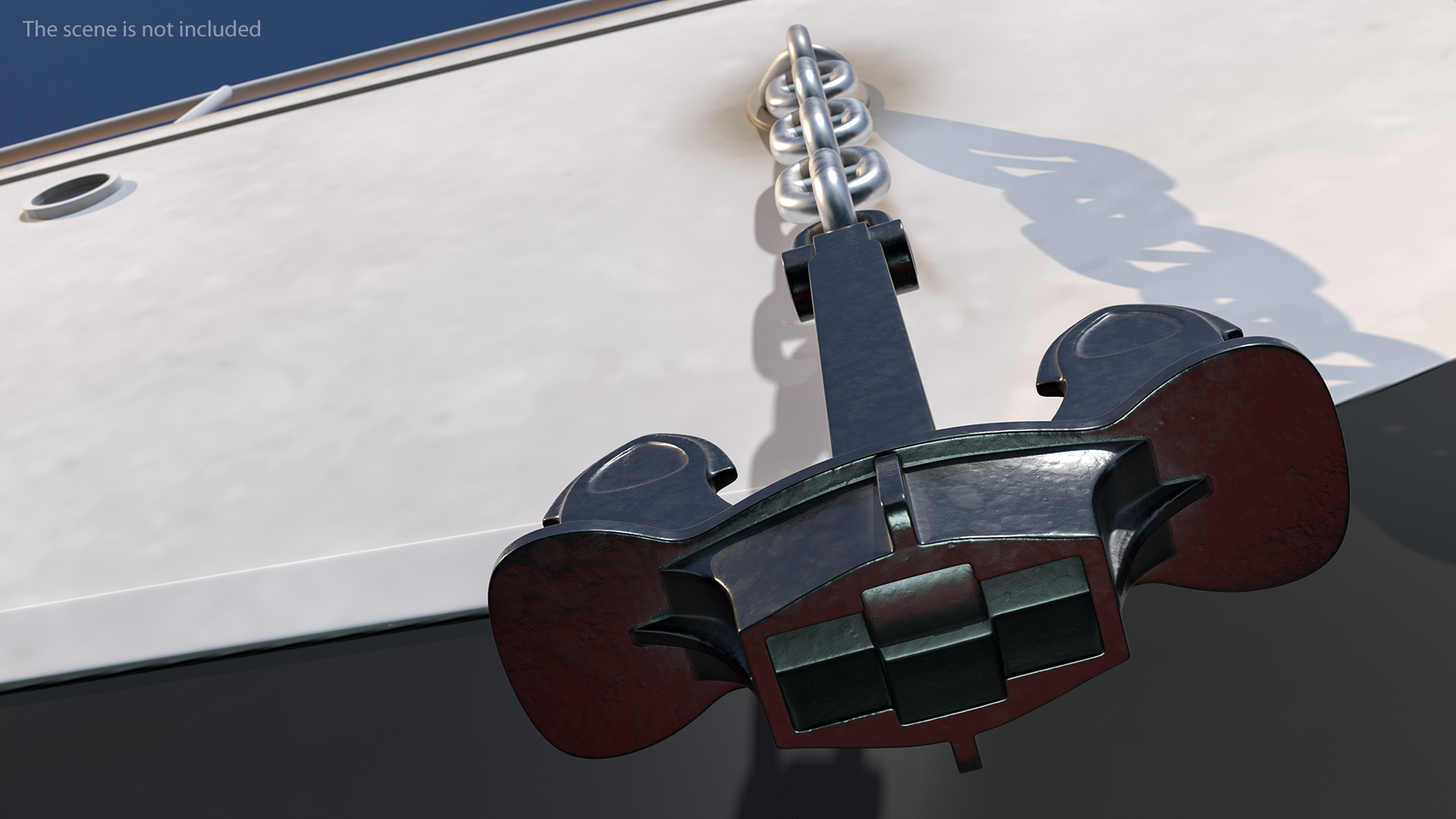 Ship Anchor with Chain 3D
