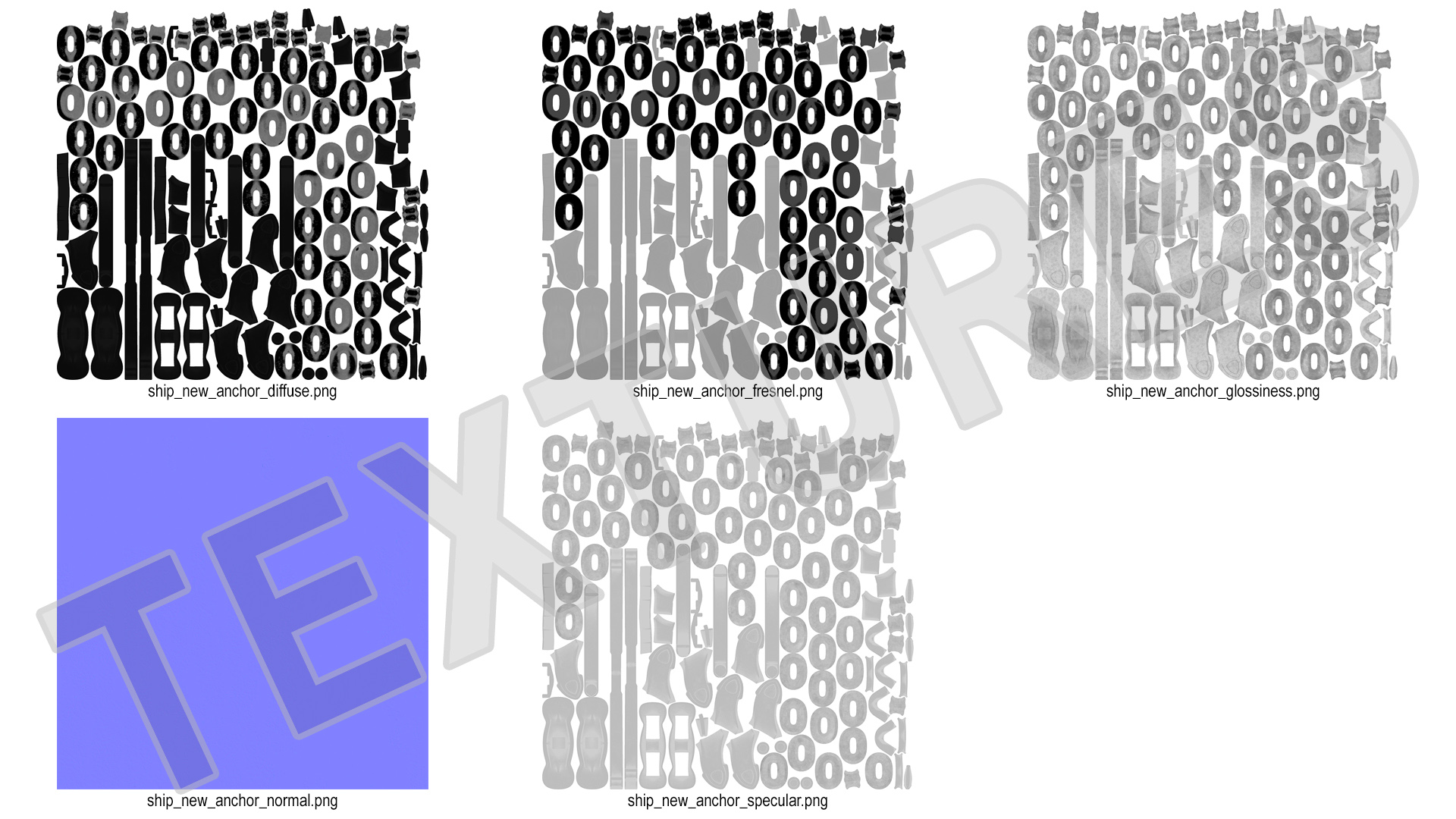 Ship Anchor with Chain 3D