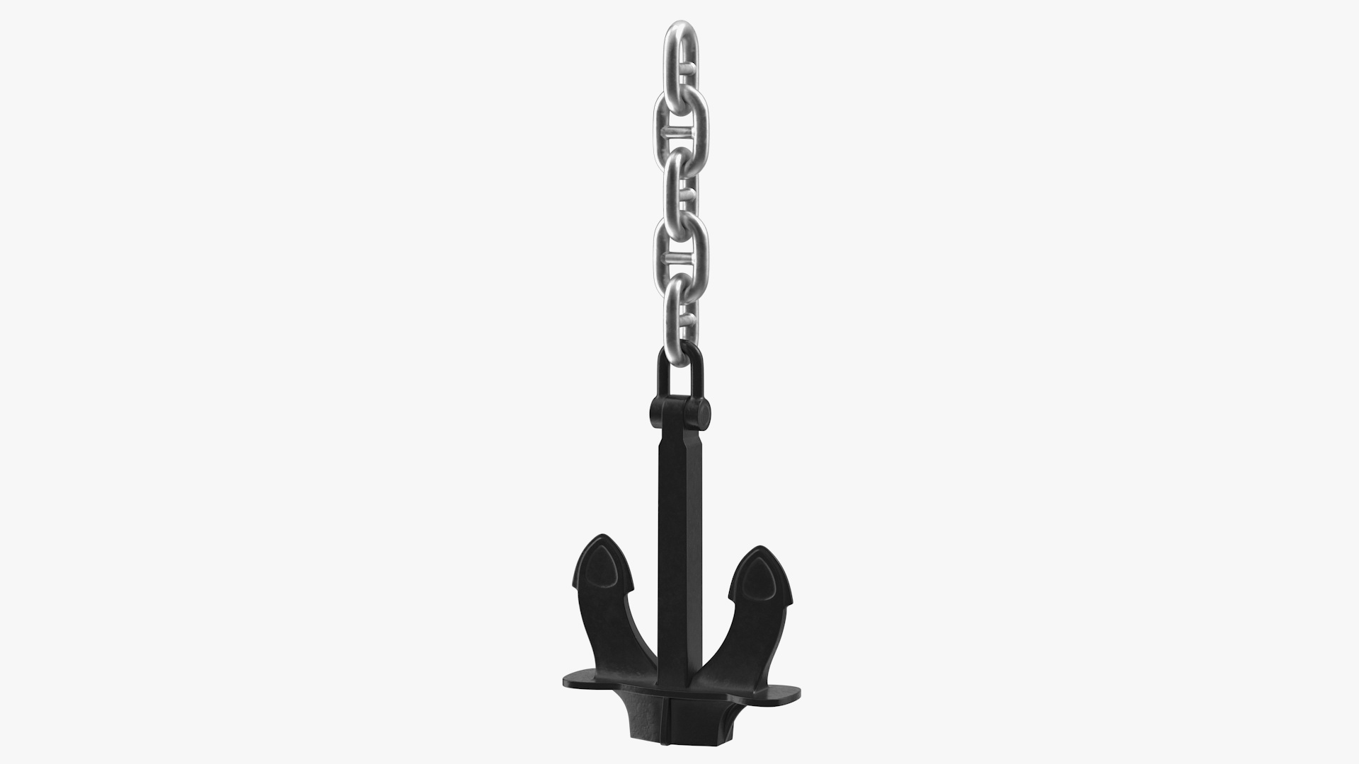 Ship Anchor with Chain 3D