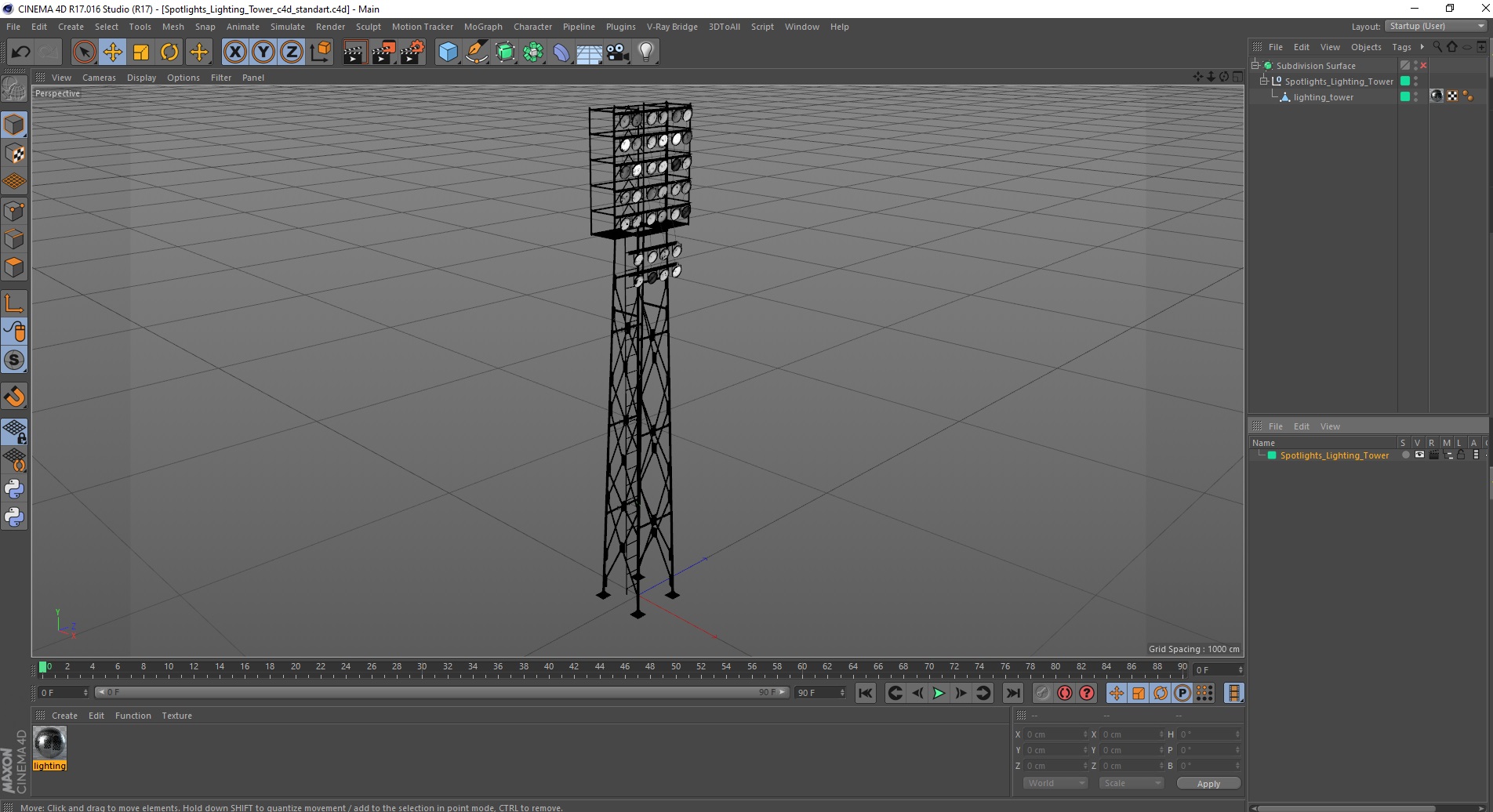 3D model Spotlights Lighting Tower