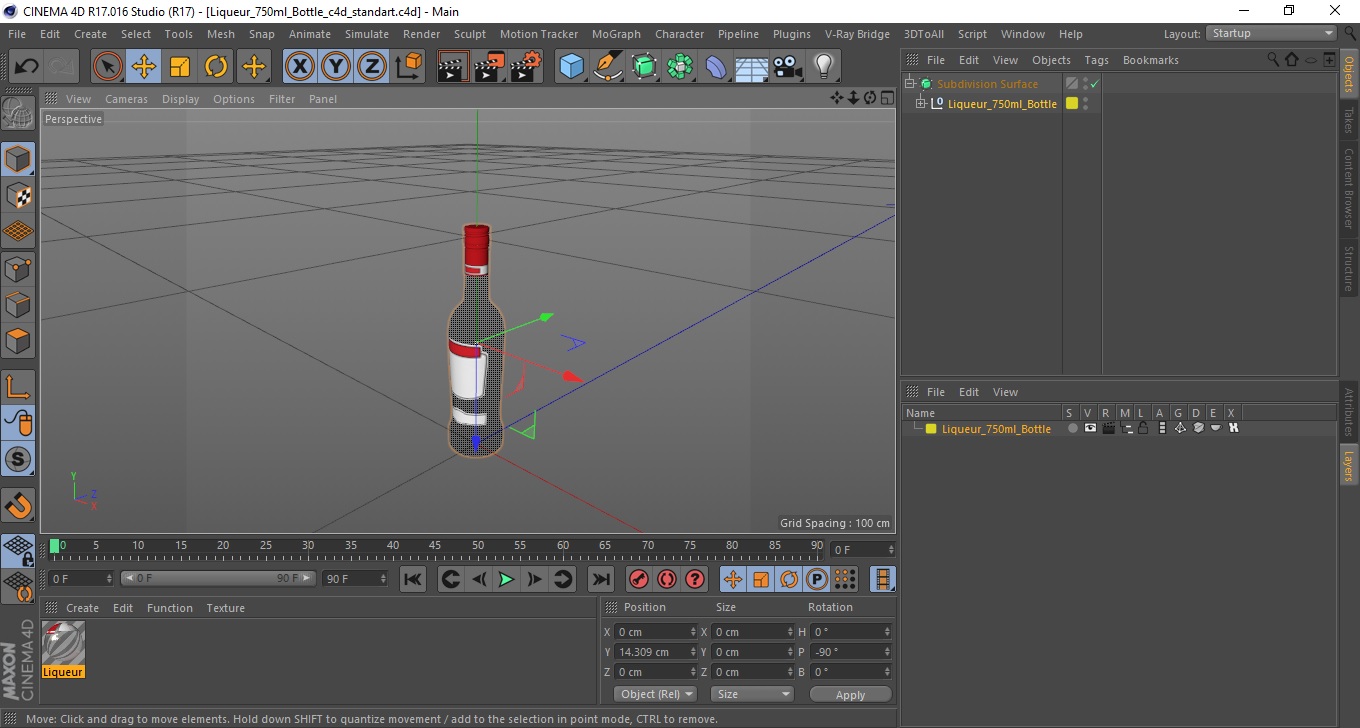 3D model Liqueur 750ml Bottle